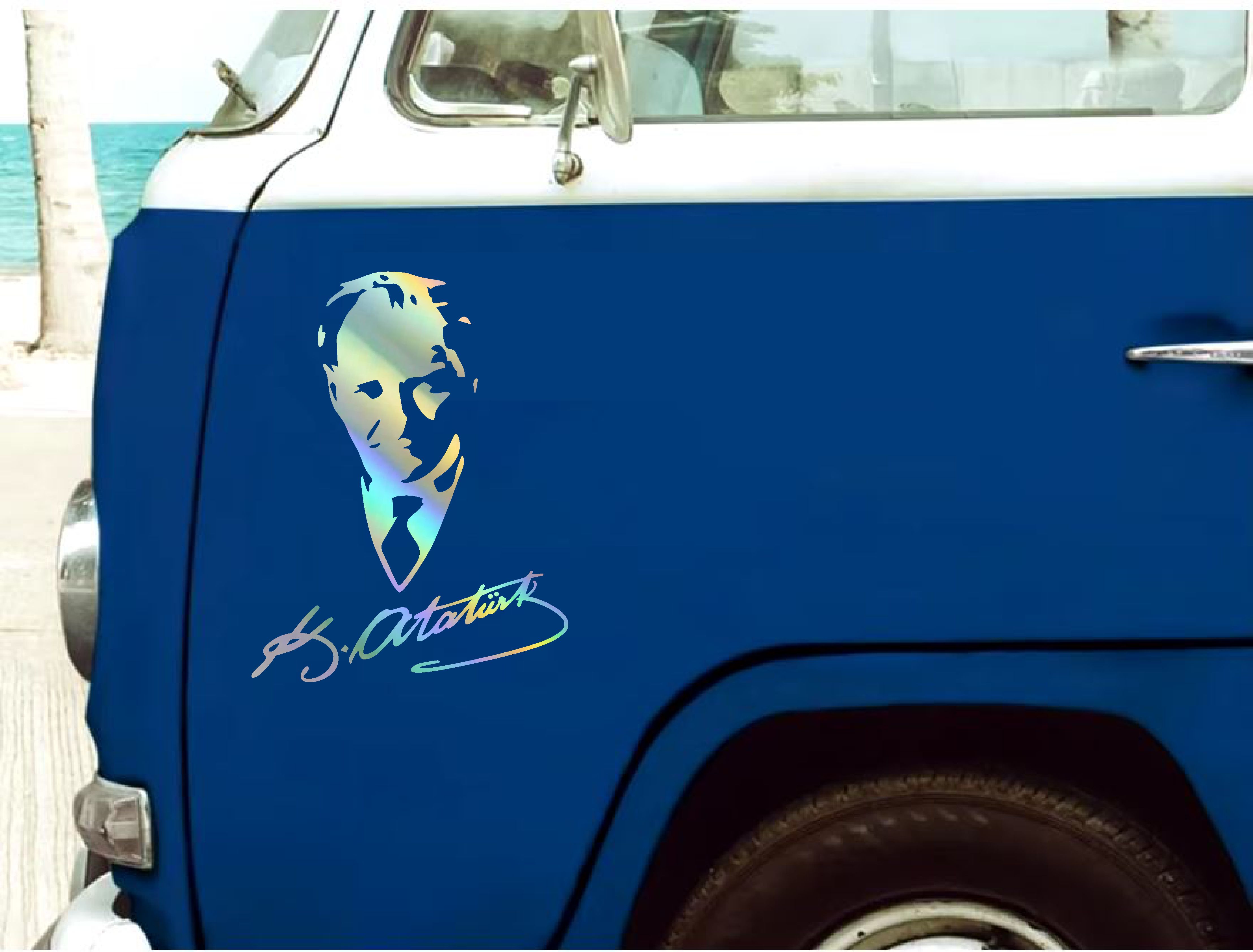 Hologramlı Janjanlı Atatürk Ve İmza Sti̇cker - Araba Oto Motosi̇klet Sti̇cker 02527 25X19 Cm 