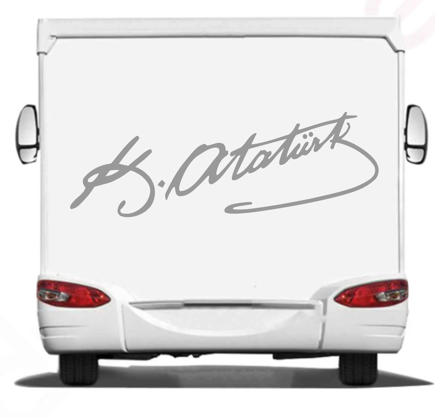 Atatürk Imza Sti̇cker - 2 Adet Mustafa Kemal Atatürk Imza Araba Oto Motosi̇klet Karavan Sti̇cker 00016 50X15 Cm 