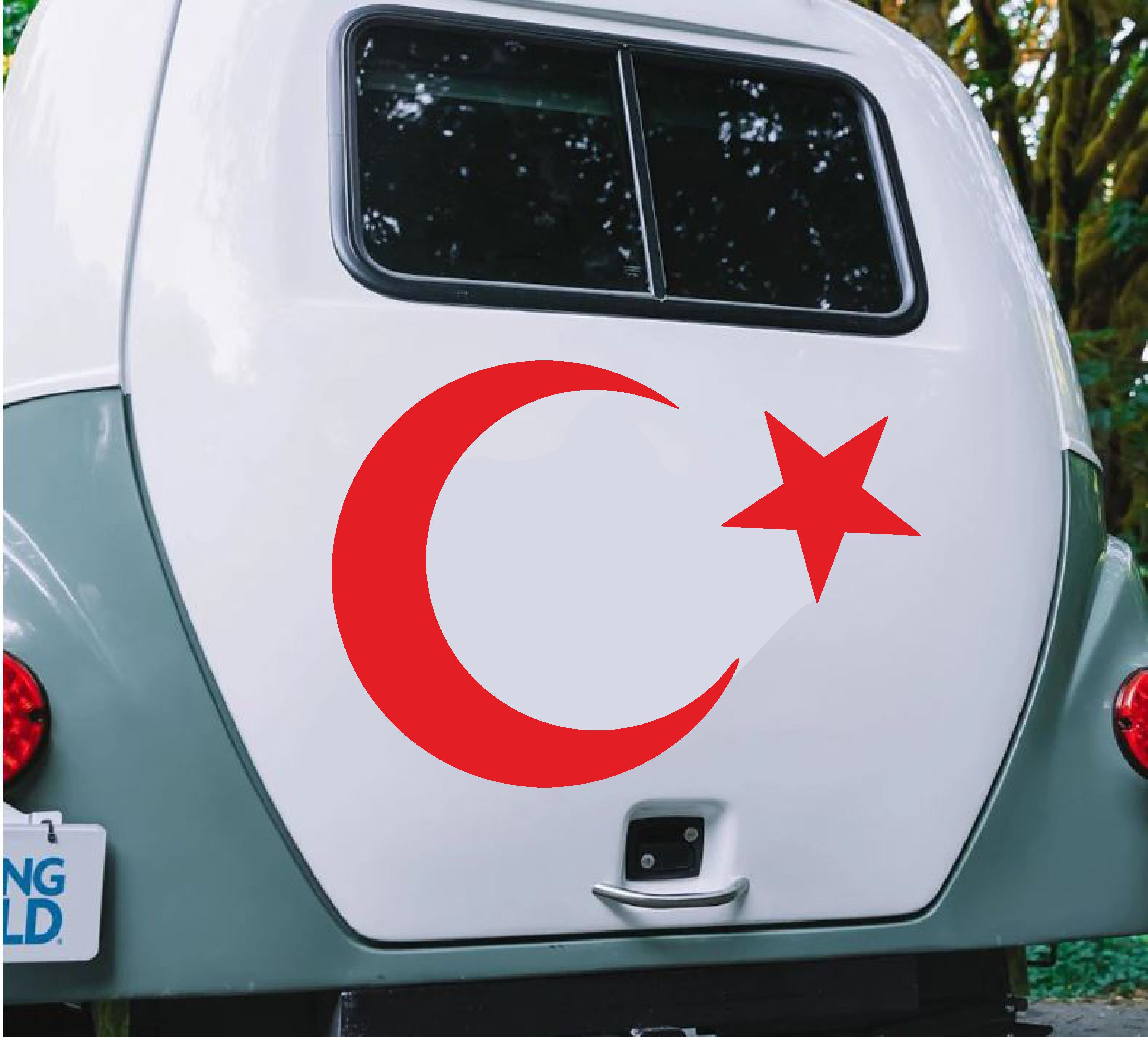 Ay Yıldız Türki̇ye Türk Bayrağı Sti̇cker Araba Oto Motosi̇klet Karavan Sti̇cker 00323 10X7 Cm 