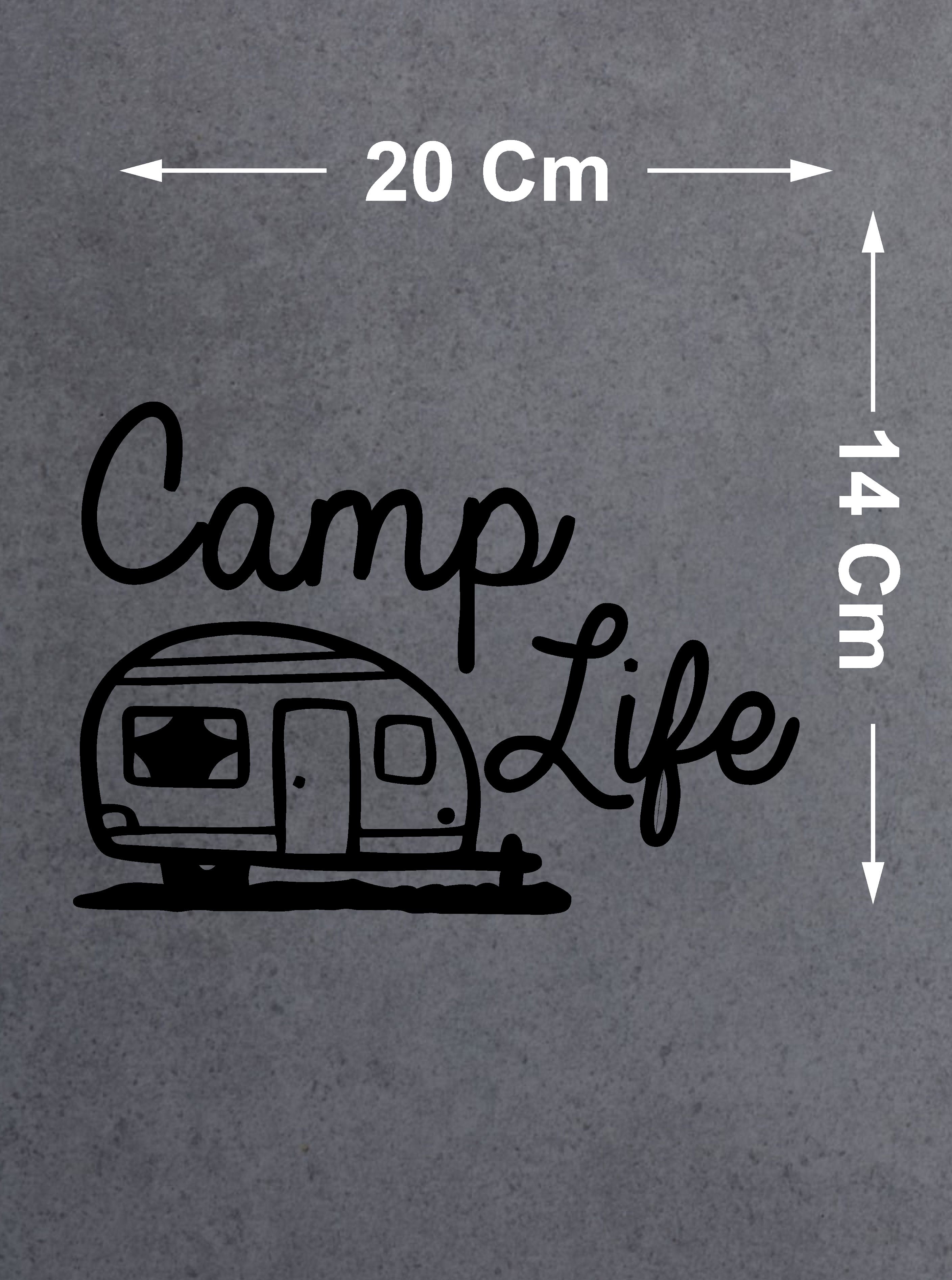 Camp Li̇fe Sti̇cker - Off Road Kamp Adventure 4X4 Kaavan Sti̇cker - Araba Oto Cam Karavan Sti̇cker - 00019 12X8 Cm 