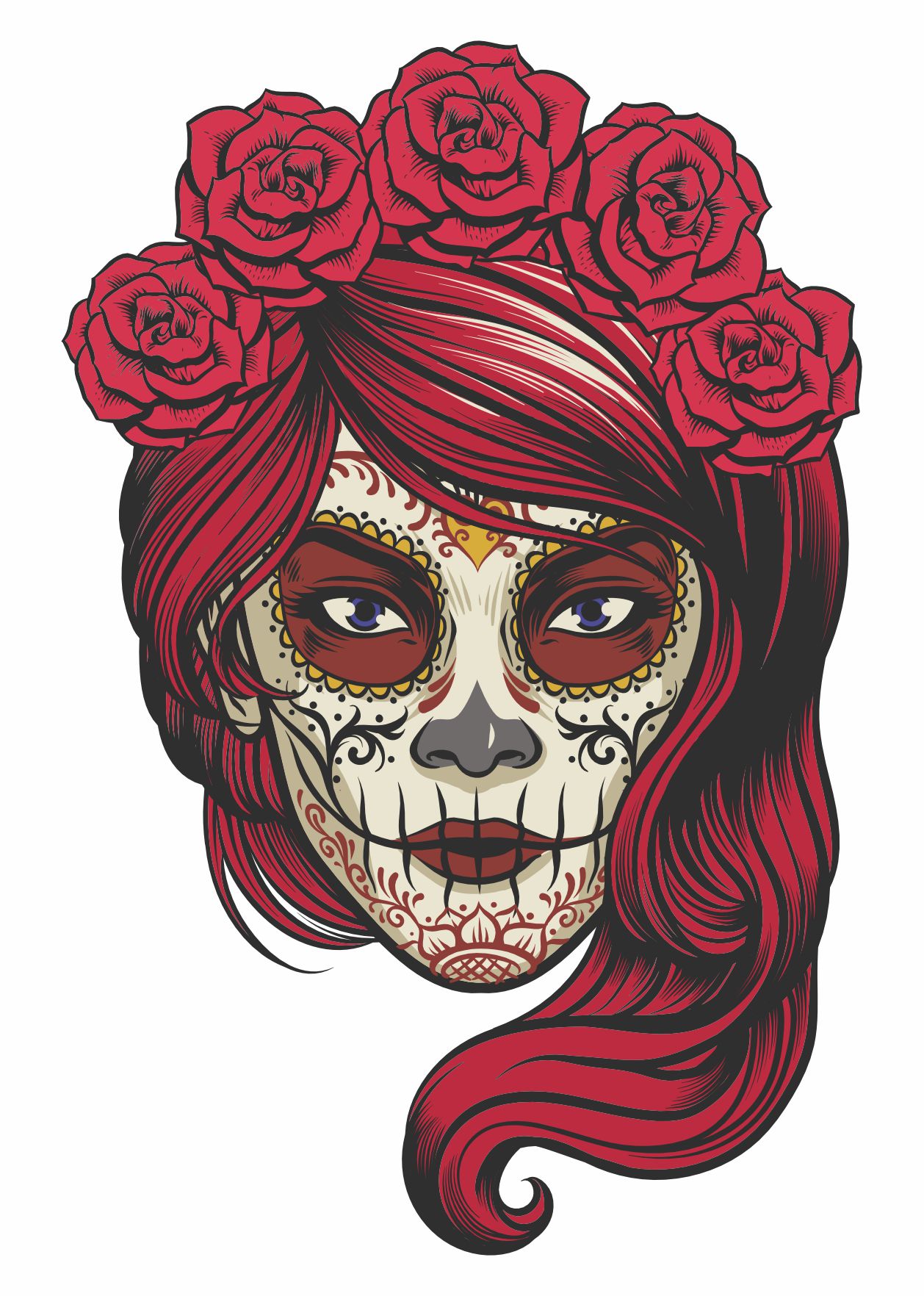 Kızıl Saçlı Dövmeli̇ Kız Sti̇cker Araba Oto Motosi̇klet Karavan Eti̇ket 00003 12X8 Cm 