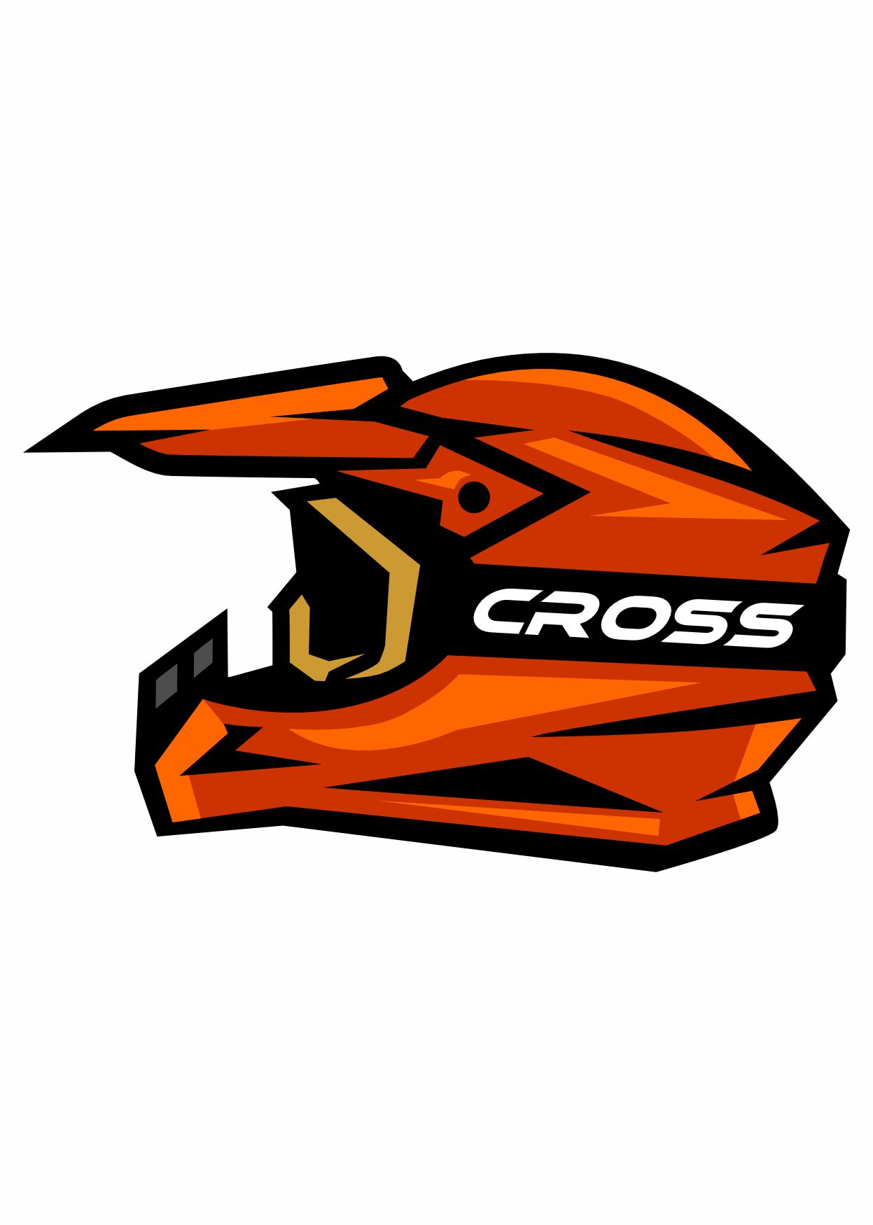 Cross Kask Sti̇cker - Motosi̇klet Cross Motosi̇klet Kask Cam Araba Oto Sti̇cker - 00021 12X8 Cm 