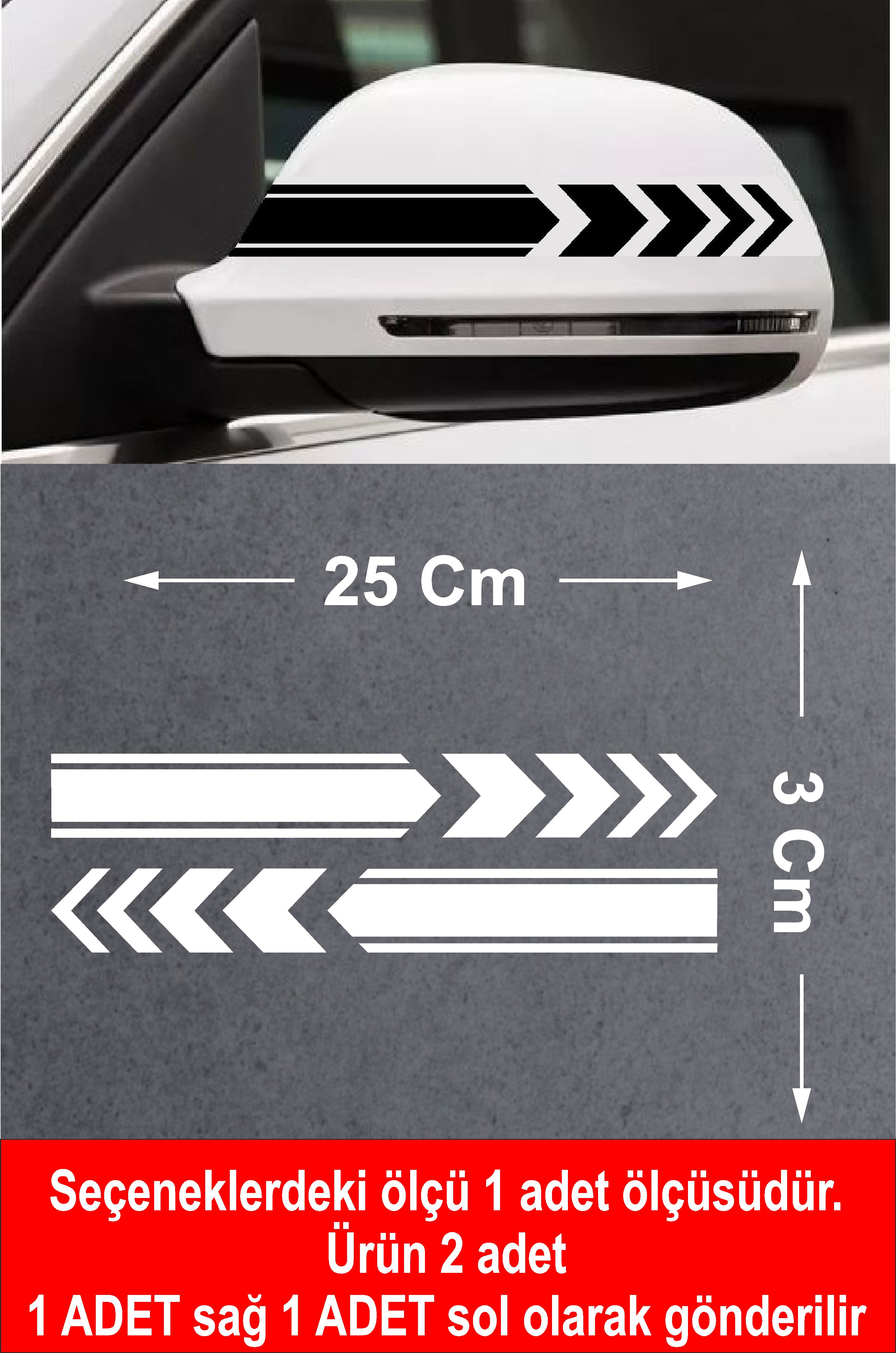 Araba Oto Ayna Şeri̇t Sti̇cker - Araba Oto Cam Sti̇cker - 00106 15X2 Cm 