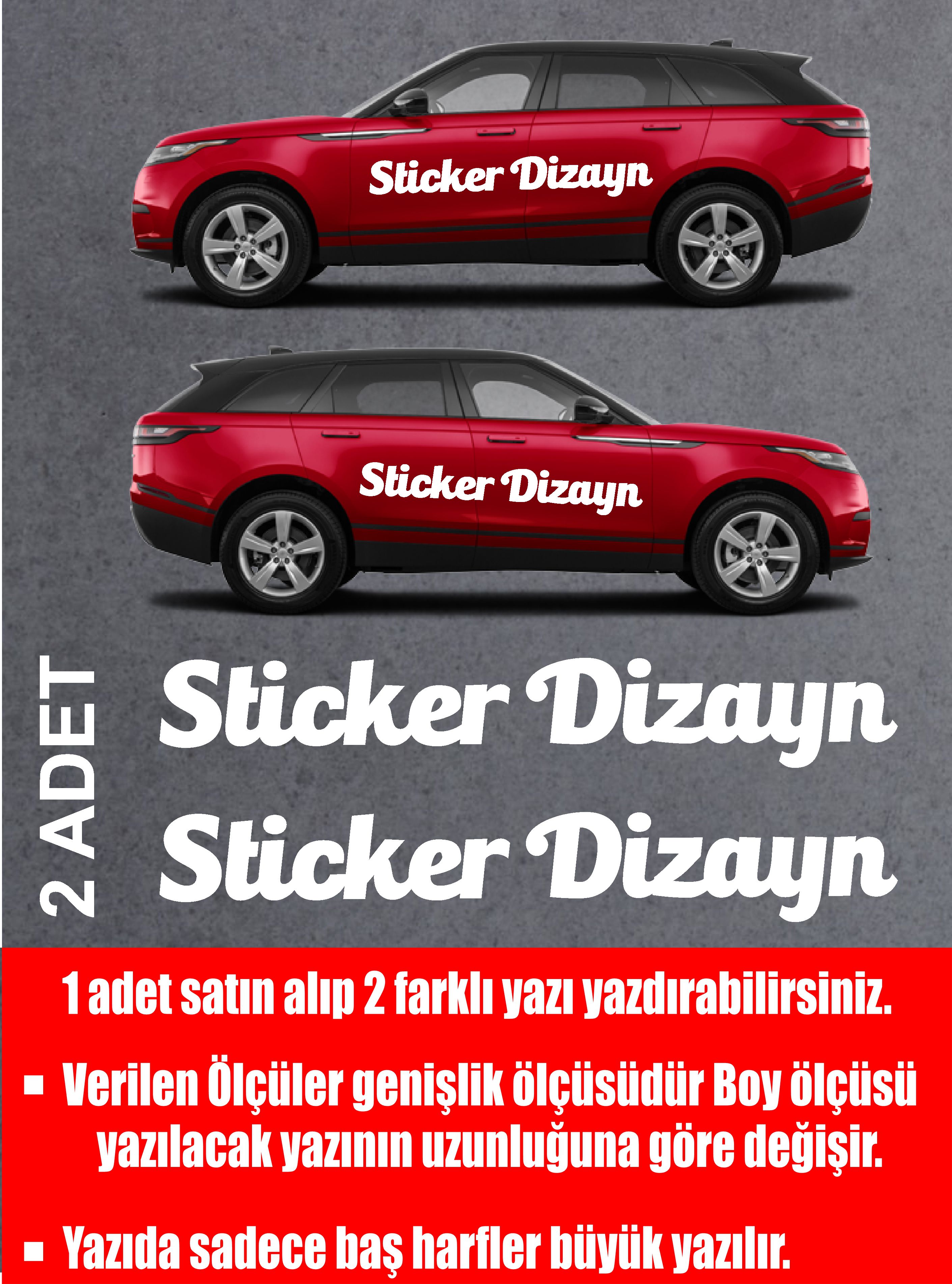 Ki̇şi̇ye Özel Yazı - 2 Adet Isi̇m Soyi̇si̇m Yazı - Araba - Oto - Araç -Motosi̇klet - Karavan Sti̇cker Eti̇ket 00096 60 Cm 
