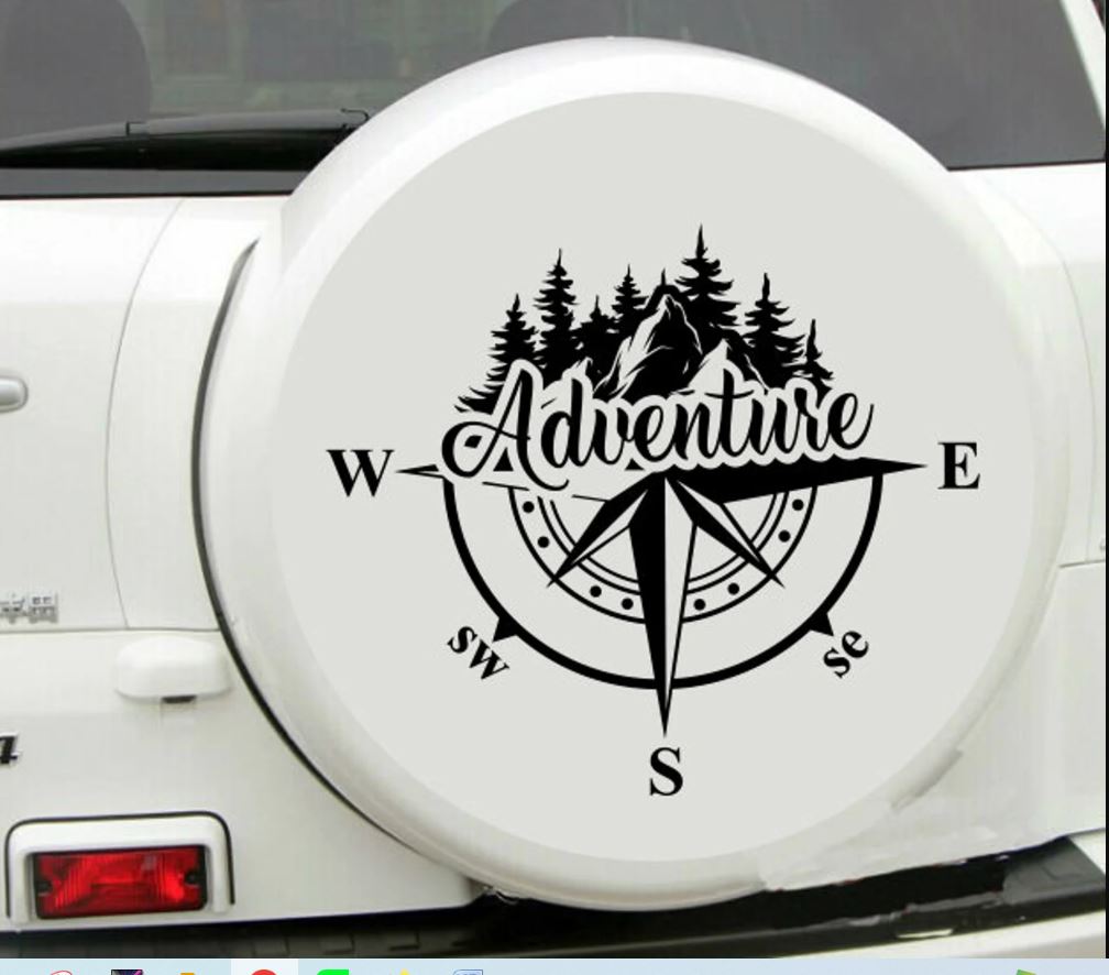 Pusula Ve Macera Sti̇cker - Adventure 4X4 Off Road Pi̇ckup Sti̇cker - Araba Oto Karavan Sti̇cker - 00302 30X26 Cm 