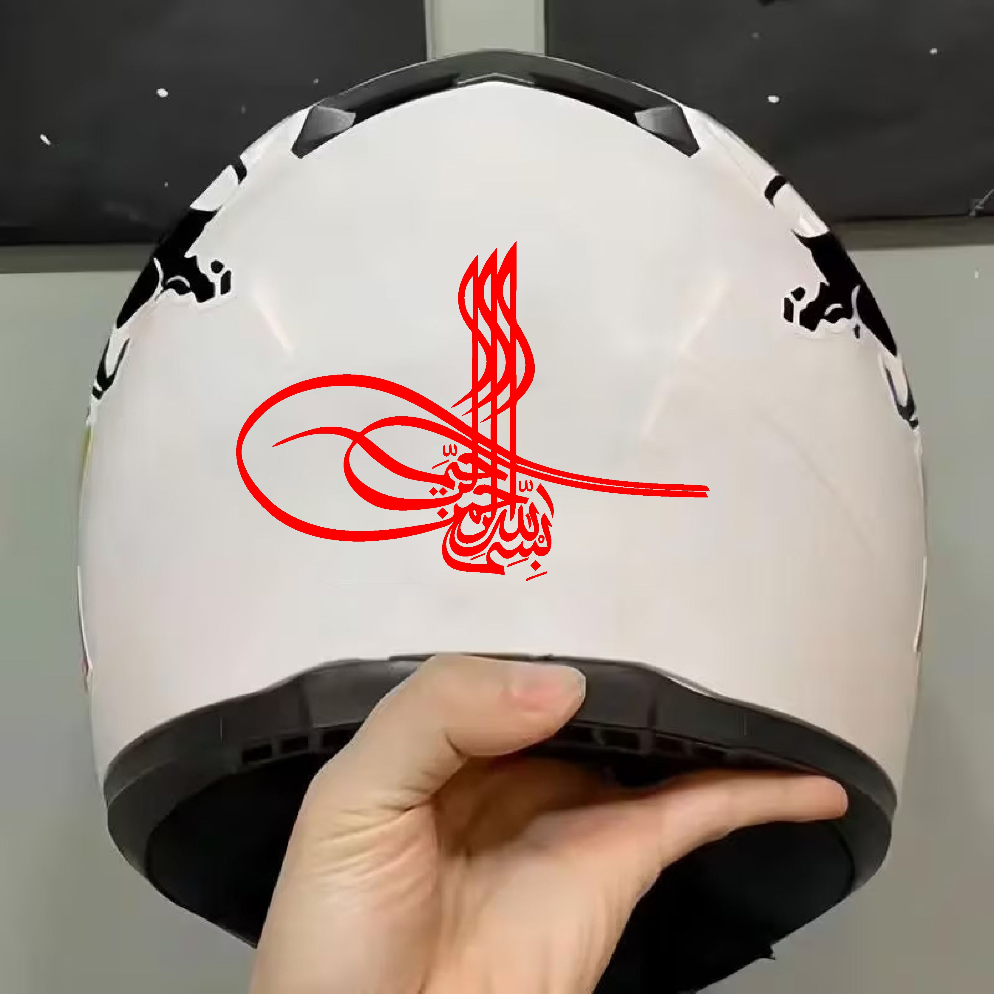 Osmanlu Tuğra Sti̇cker - Osmanlı Padi̇şah Araba Oto Motosi̇klet Kask Karavan Cam Sti̇cker - 00327 12X9 Cm 