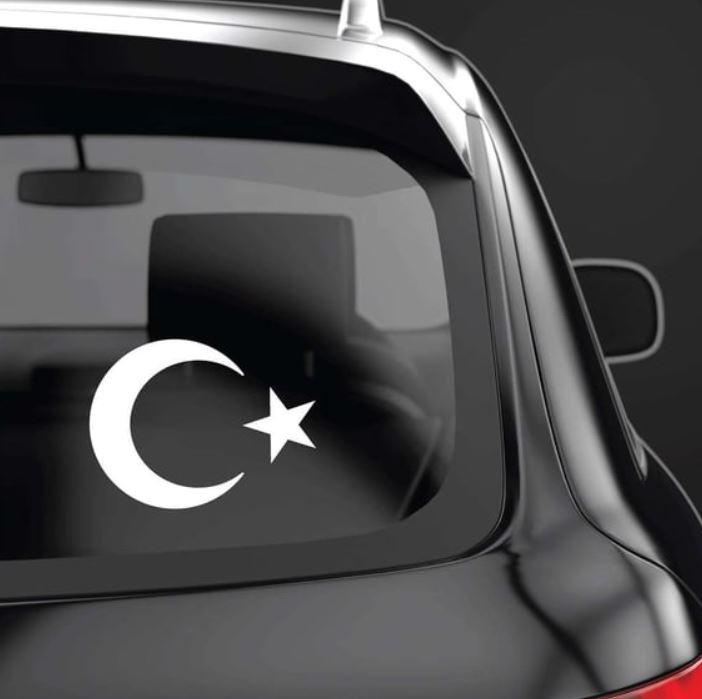 Ay Yıldız Türki̇ye Türk Bayrağı Sti̇cker Araba Oto Motosi̇klet Karavan Sti̇cker 00323 10X7 Cm 