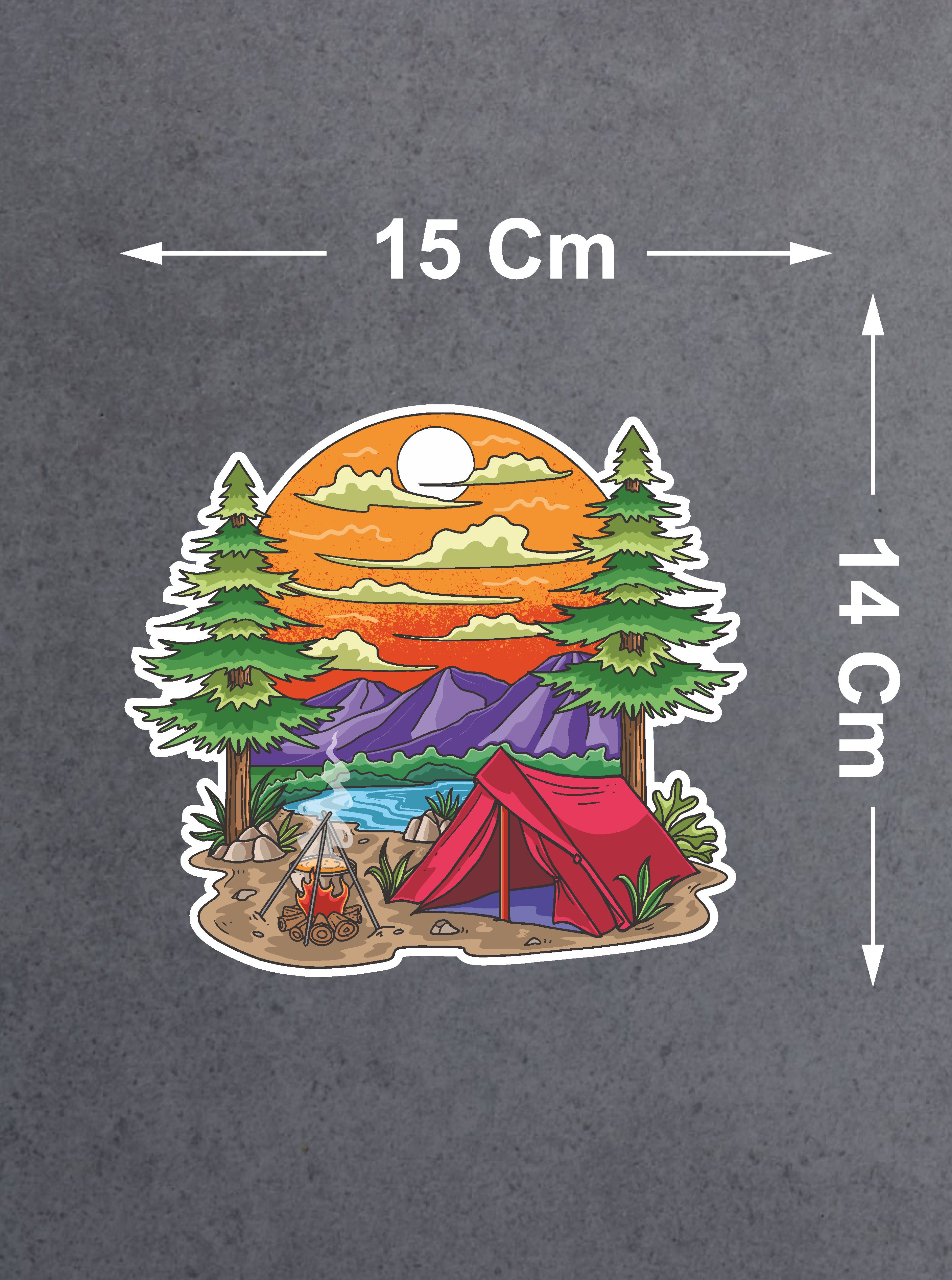 Kamp, Off Road, 4X4, Doğa, Manzara, Adventure Sti̇cker, Araba Karavan Pi̇ckup Arazi̇ Suv 02180 40X37 Cm 