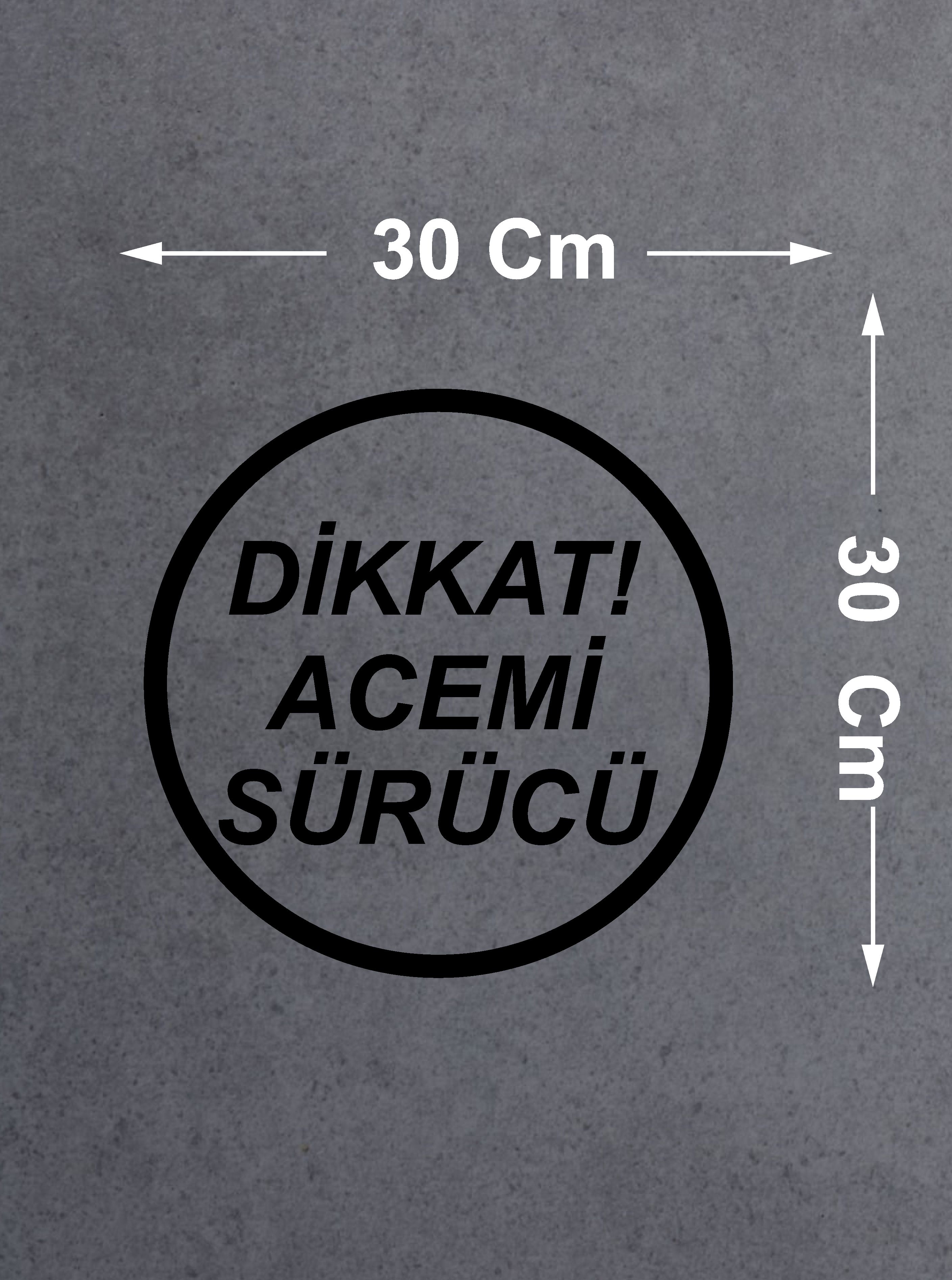 Di̇kkat Acemi̇ Sürücü Sti̇cker - Araba Oto Motosi̇klet Sti̇cker 00167 15X15 Cm 