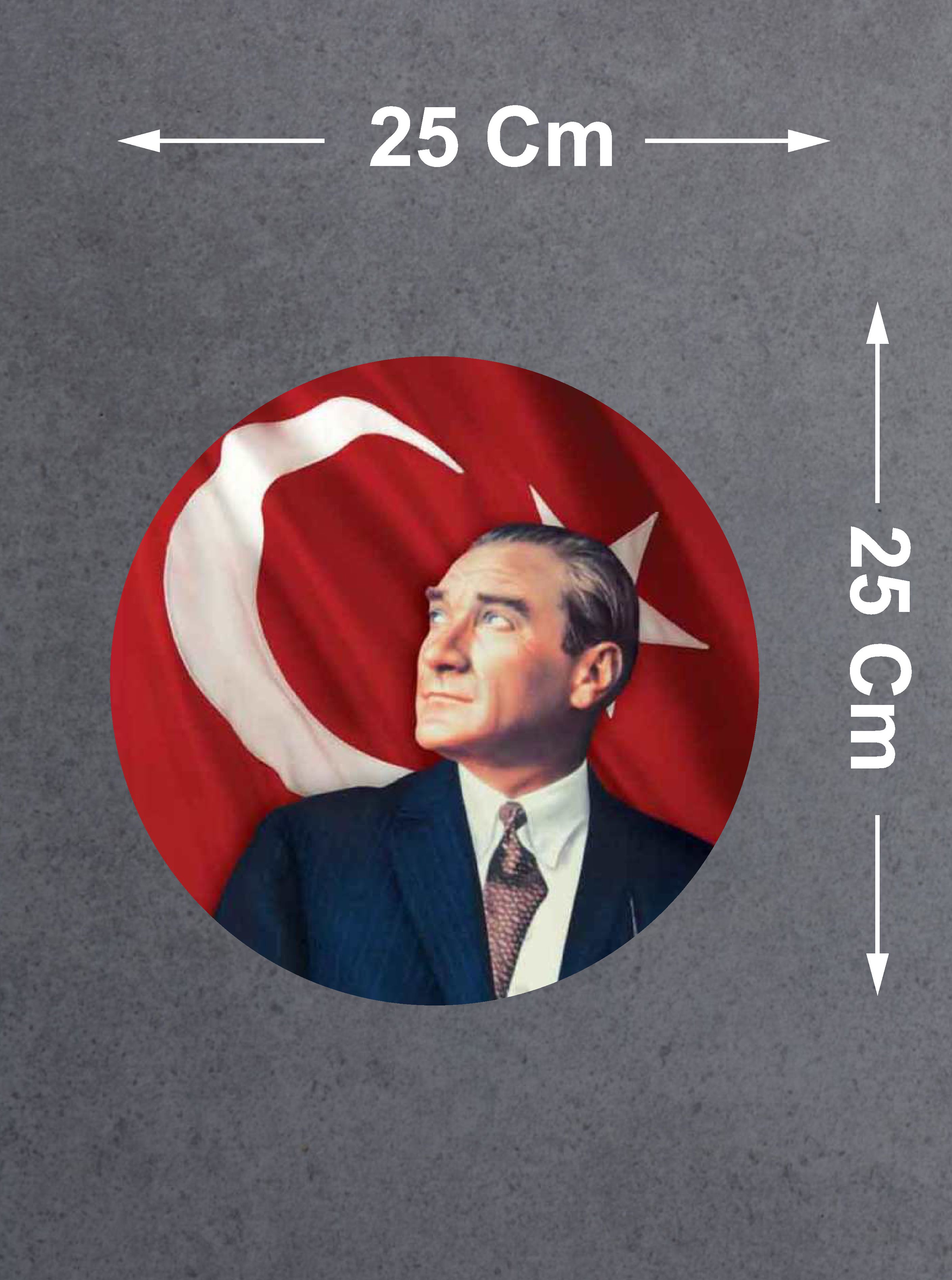 Atatürk Ve Türk Bayrağı Sti̇cker, Gazi̇ Mustafa Kemal Atatürk Sti̇cker, Araba Oto Motosi̇klet Karavan Sti̇cker 00629 10X10 Cm 