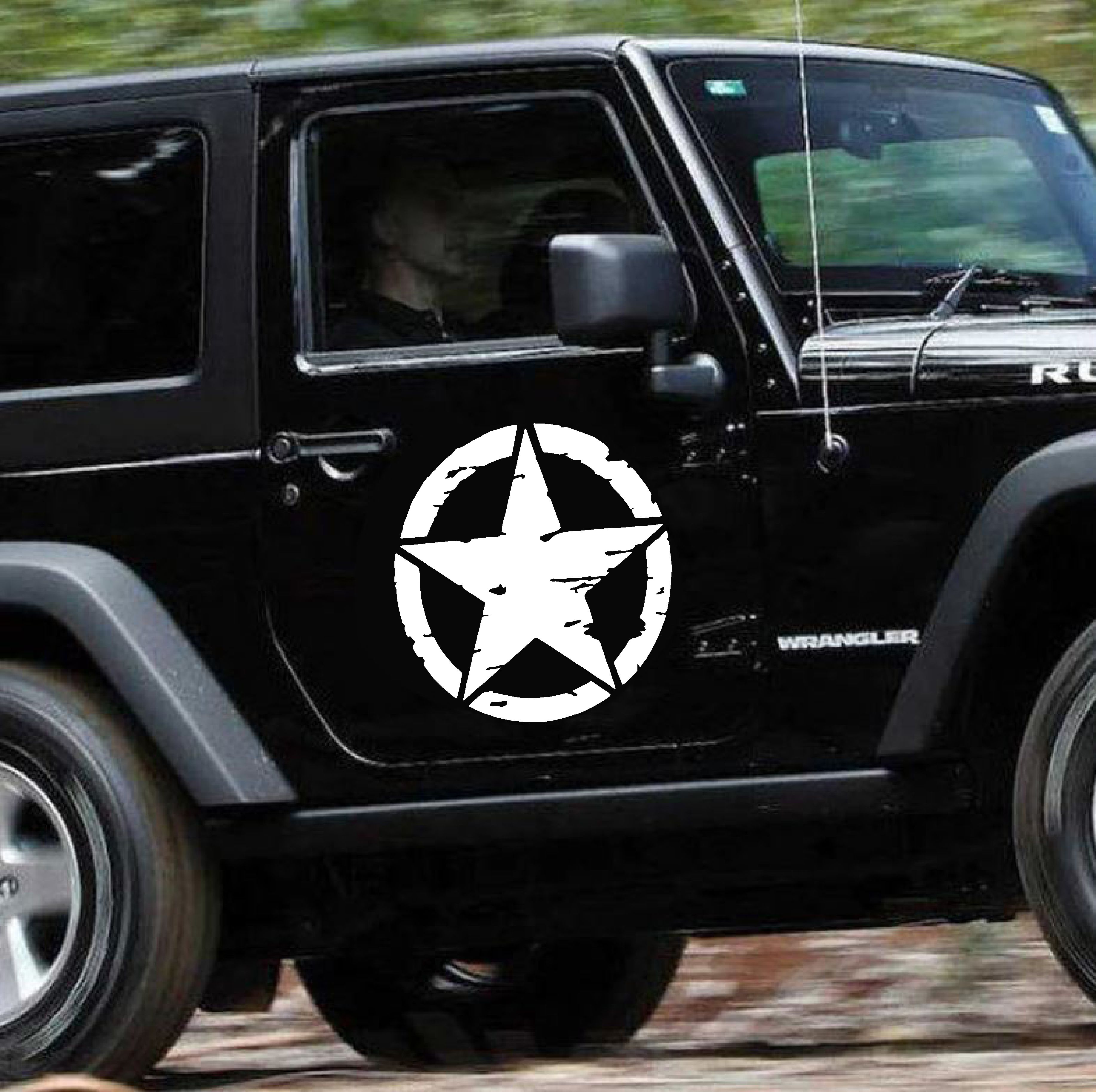 Askeri̇ Yıldız Army Star Sti̇cker - Off Road Pi̇ckup Kamp 4X4 Sti̇cker - Araba Oto Motosi̇klet Karavan Sti̇cker 00677 10X10 Cm 