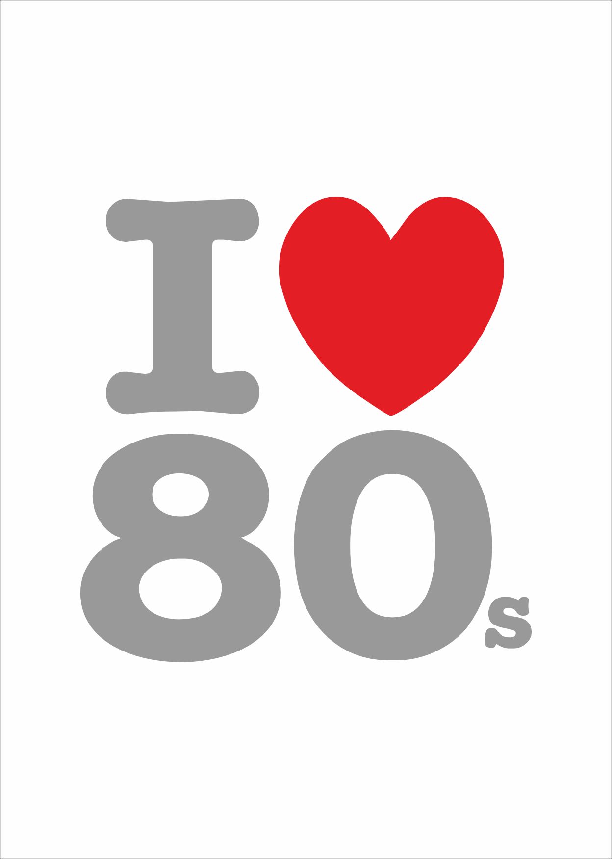I Love 80 S Sti̇cker - Araba Oto Öotosi̇klet Karavan Cam Sti̇cker - 00043 12X11 Cm 