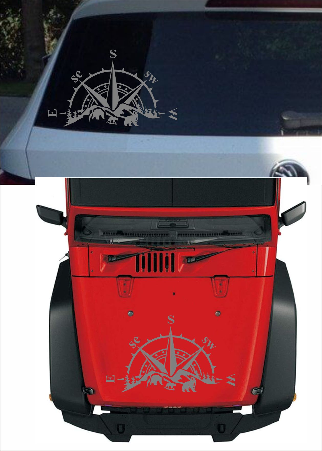 Pusula, Off Road 4X4, Kamp, Adventure Doğa Sti̇cker, Karavan Pi̇ckup Arazi̇ Suv Sti̇cker 02514 30X18 Cm 