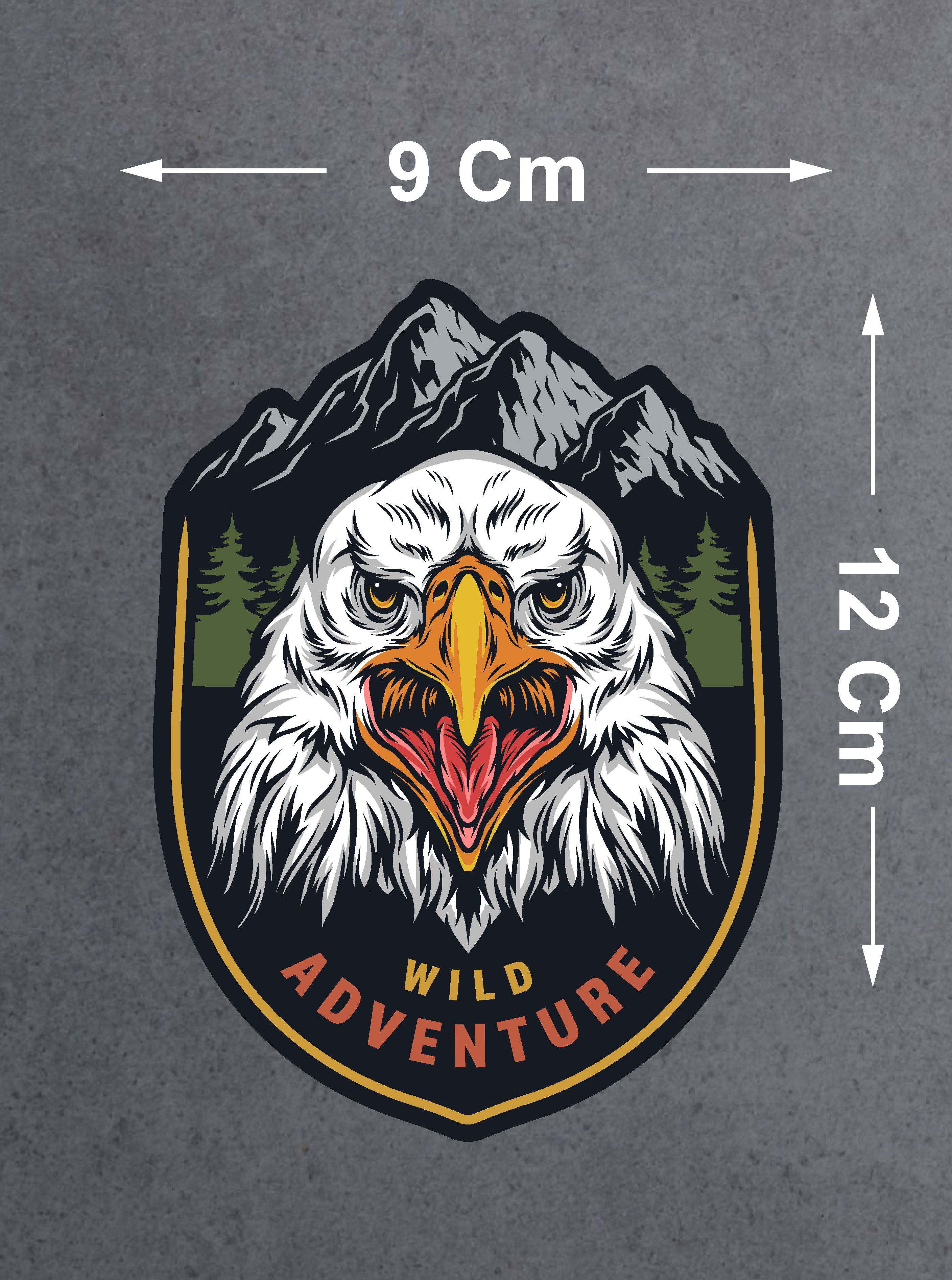 Vahşi Kartal Sticker - Wild Adventure Off Road 4X4 Kamp Sticker - Araba Oto Motosiklet Karavan Cam Sticker - 00051 12X9 Cm 