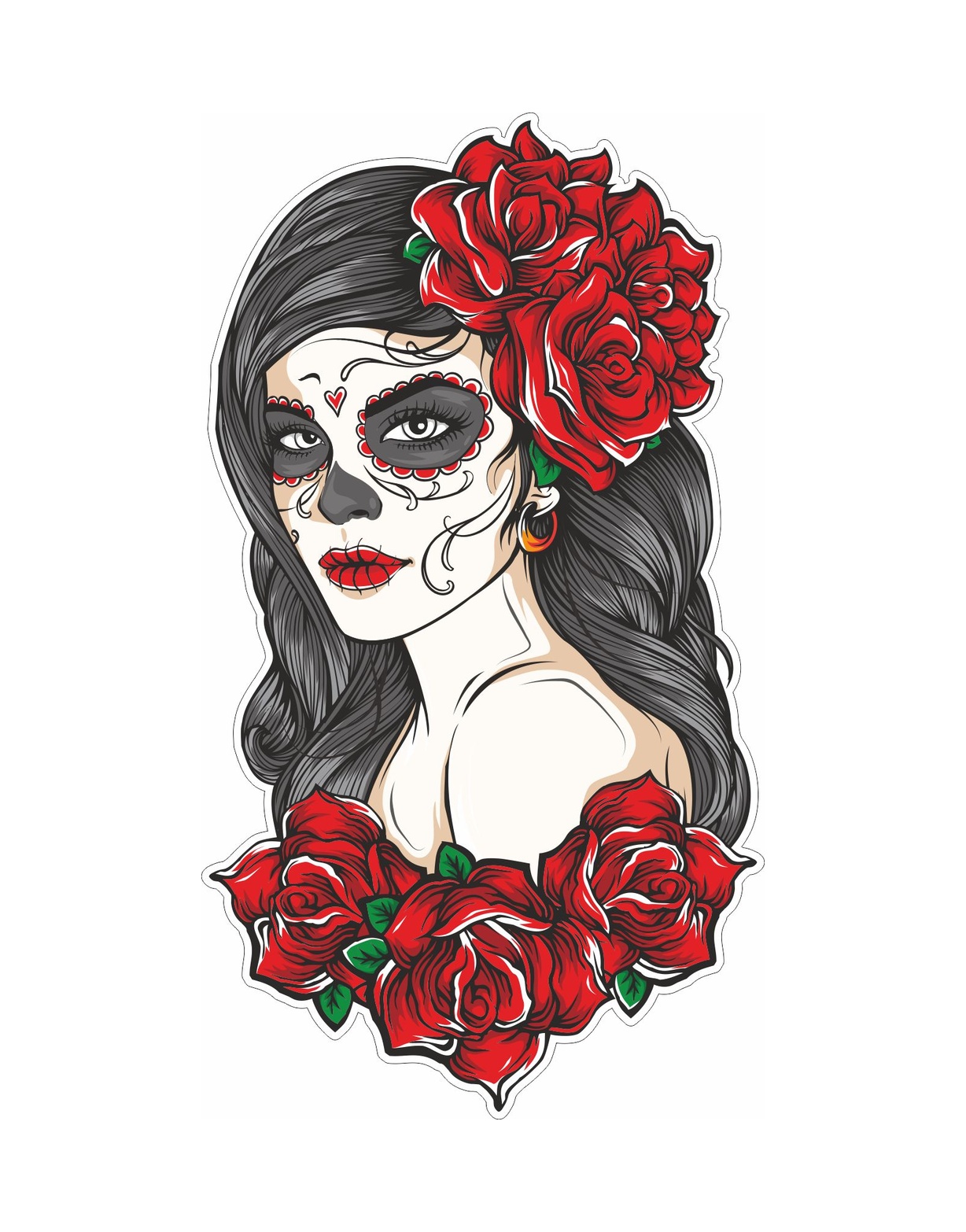 Kurukafa Çi̇çekli̇ Kadın Sti̇cker 00029 60X33 Cm