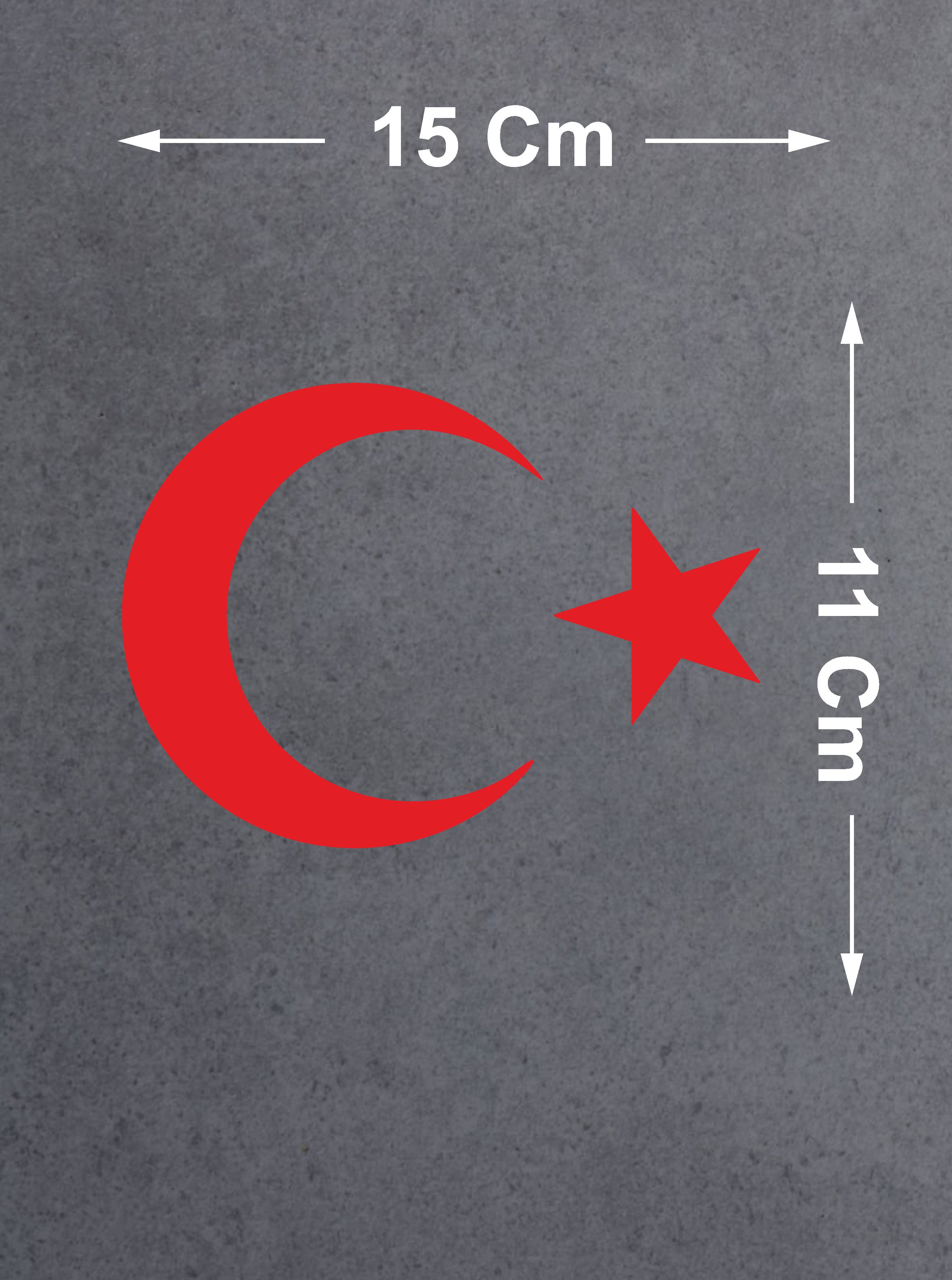 Ay Yıldız Türki̇ye Türk Bayrağı Sti̇cker Araba Oto Motosi̇klet Karavan Sti̇cker 00323 10X7 Cm 