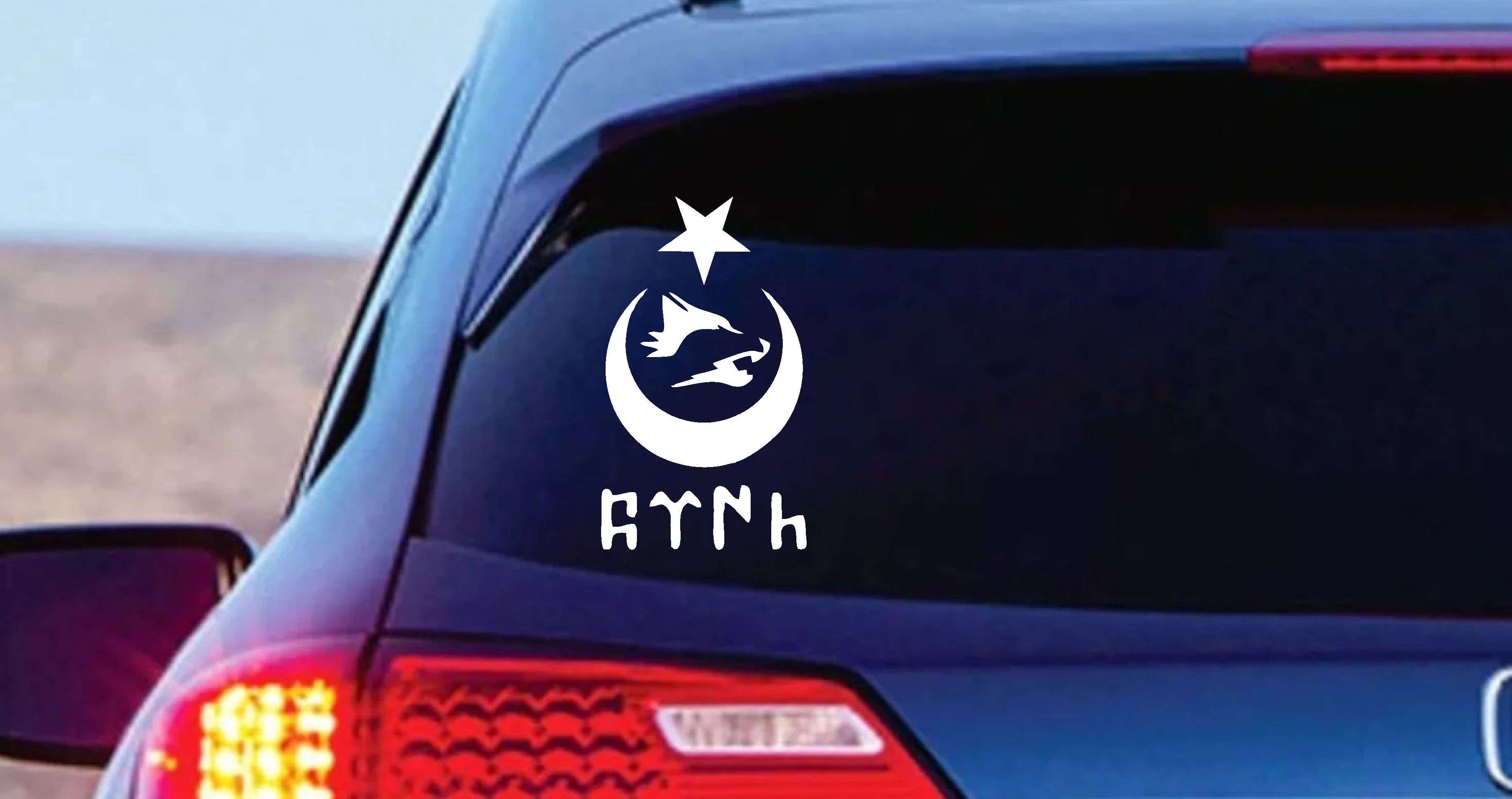 Kurt Ay Yıldız Ve Türk Yazı Sti̇cker - Araba Oto Motosi̇klet Karavan Sti̇cker - 00672 10X6 Cm 
