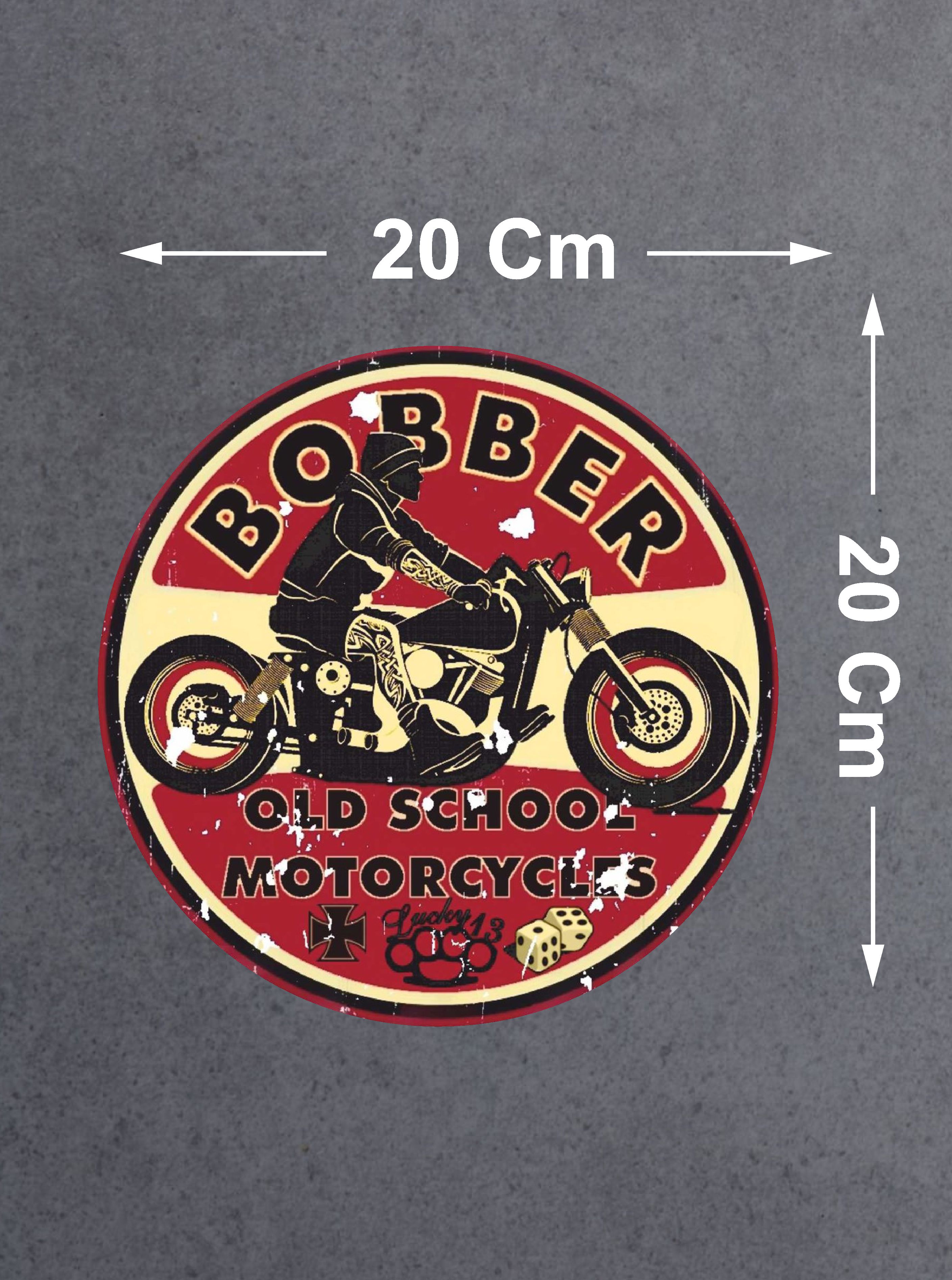 Vi̇ntage Motosi̇klet Sti̇cker - Old School - Araba Oto Motosi̇klet Araç Sti̇cker 02506 8X8 Cm 