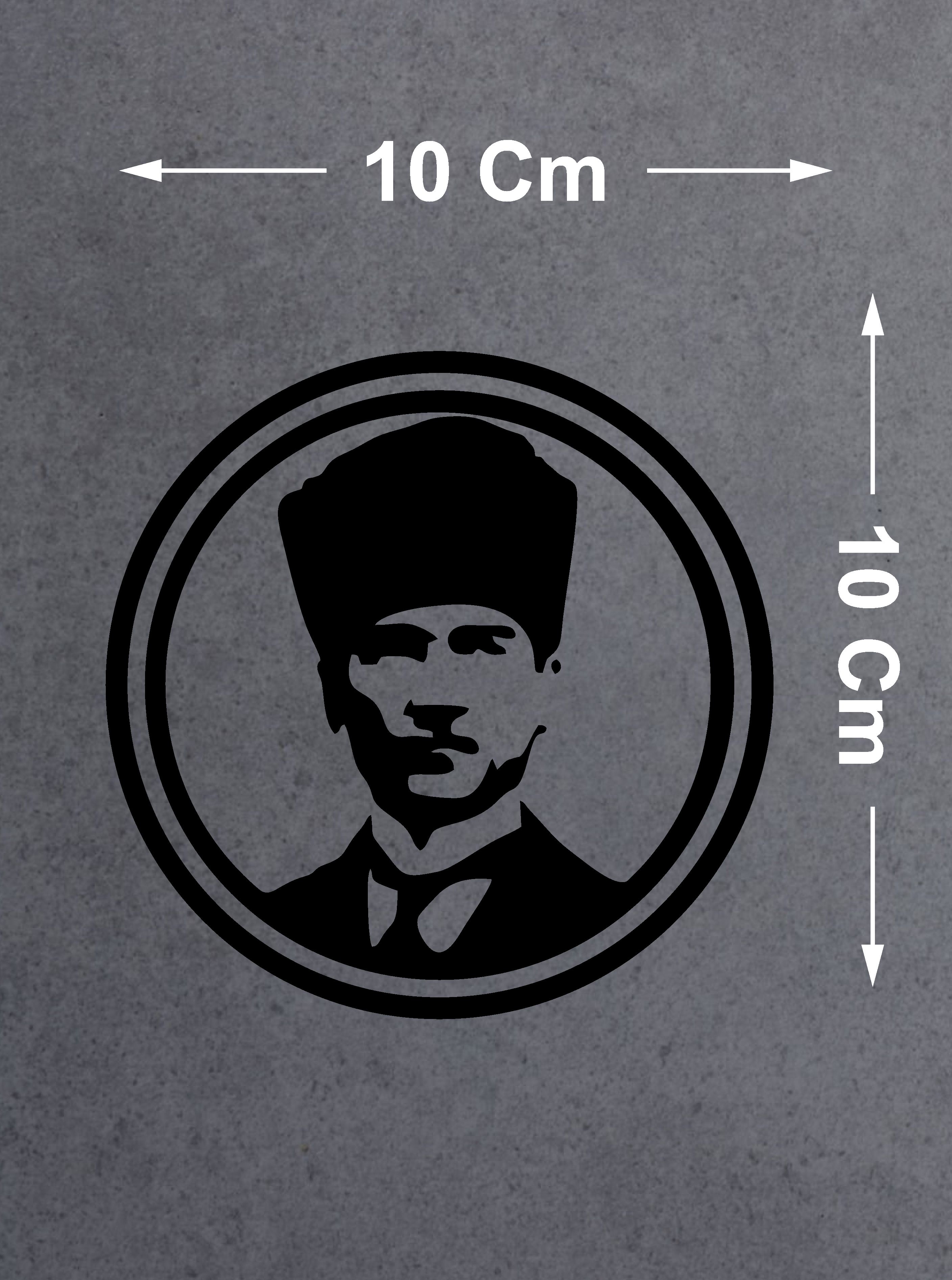 Atatürk Si̇lüet Sti̇cker - Araba Oto Motosi̇klet Karavan Cam Sti̇cker - 00069 40X40 Cm 