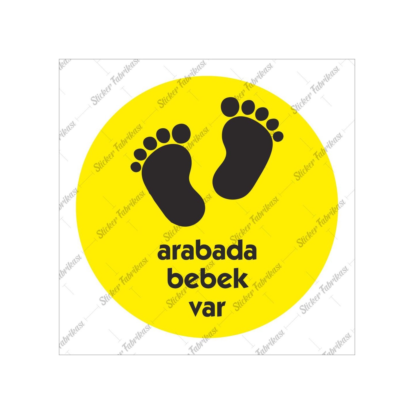 Arabada Bebek Var Sti̇cker - 00001 18X18 Cm
