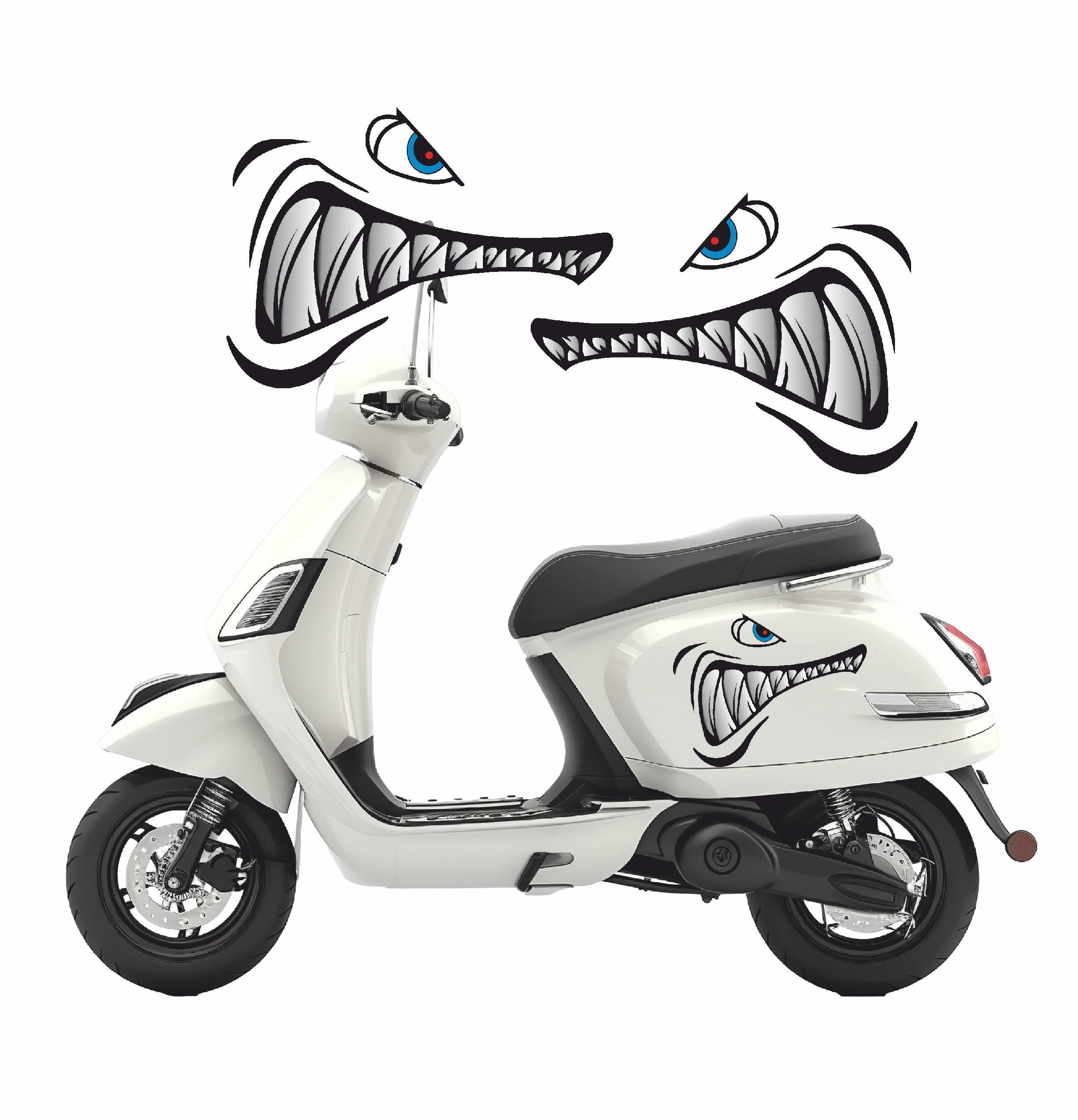 Kızgın Köpek Balığı Sti̇cker - Araba Oto Motosi̇klet Karavan Cam Sti̇cker - 00098 15X11 Cm 