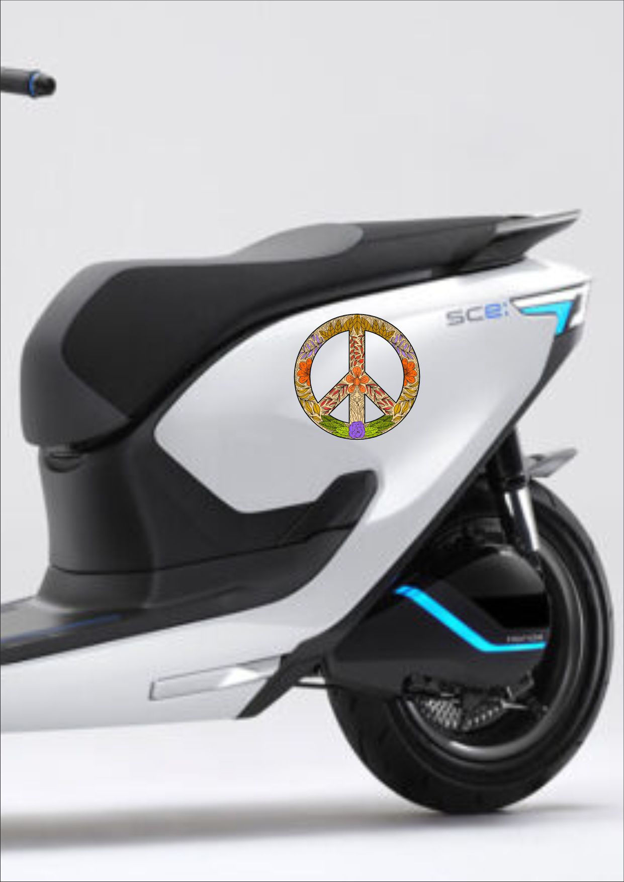 Desenli̇ Peace Barış İşareti̇ Sti̇cker - Araba Oto Motosi̇klet Karavan Cam Sti̇cker - 00037 10X10 Cm 