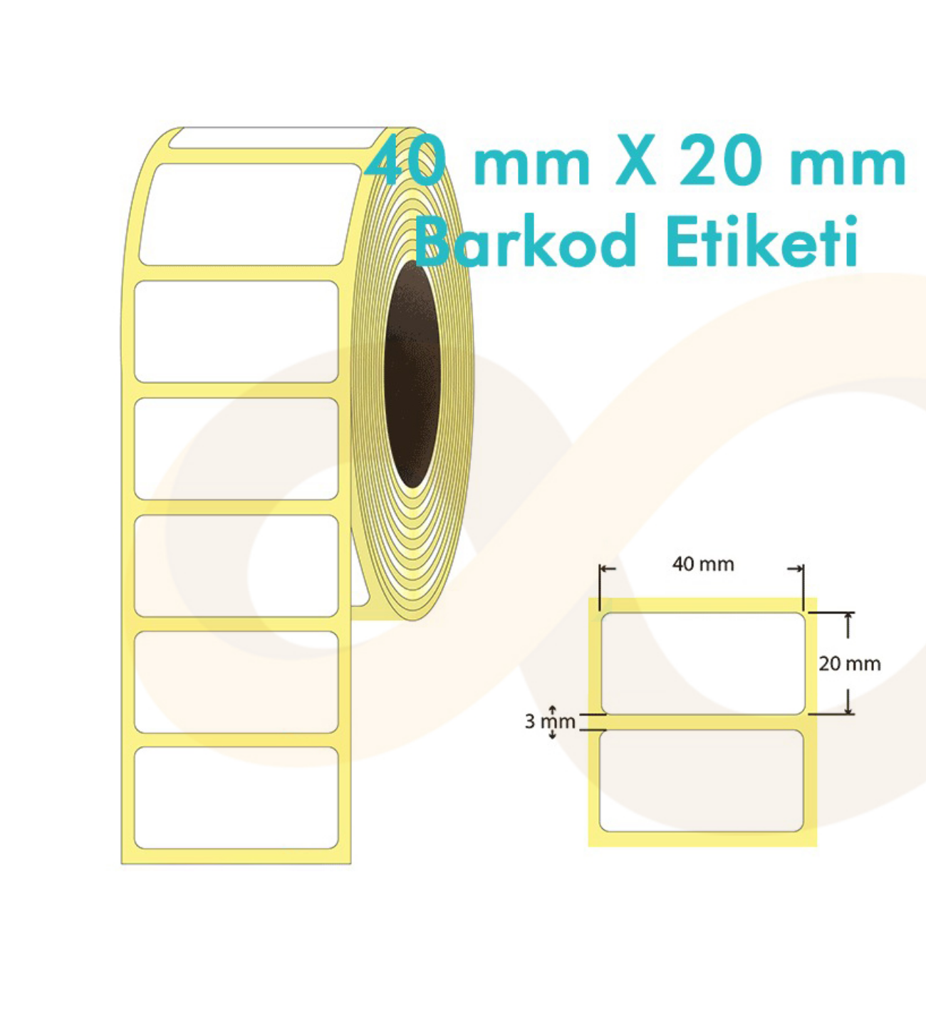 40X20 Termal Barkod Etiketi - 1000 Sarım 1 