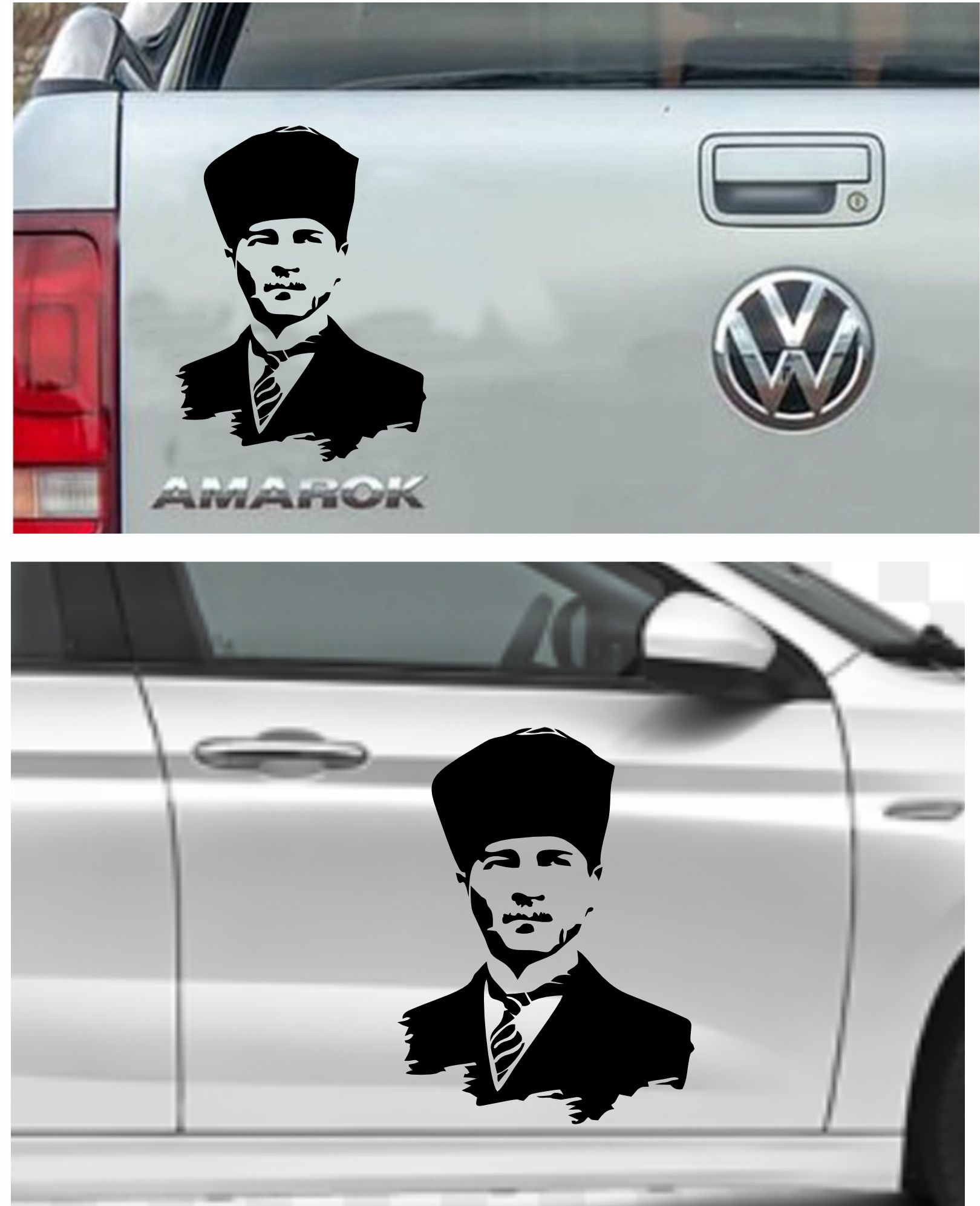 Atatürk Si̇lüet Gazi̇ Mustafa Kemal Büyük Türk Atatürk Başkomtan Sti̇cker Araba Oto Motosi̇klet Karavan Sti̇cker 00008 50X37 Cm 