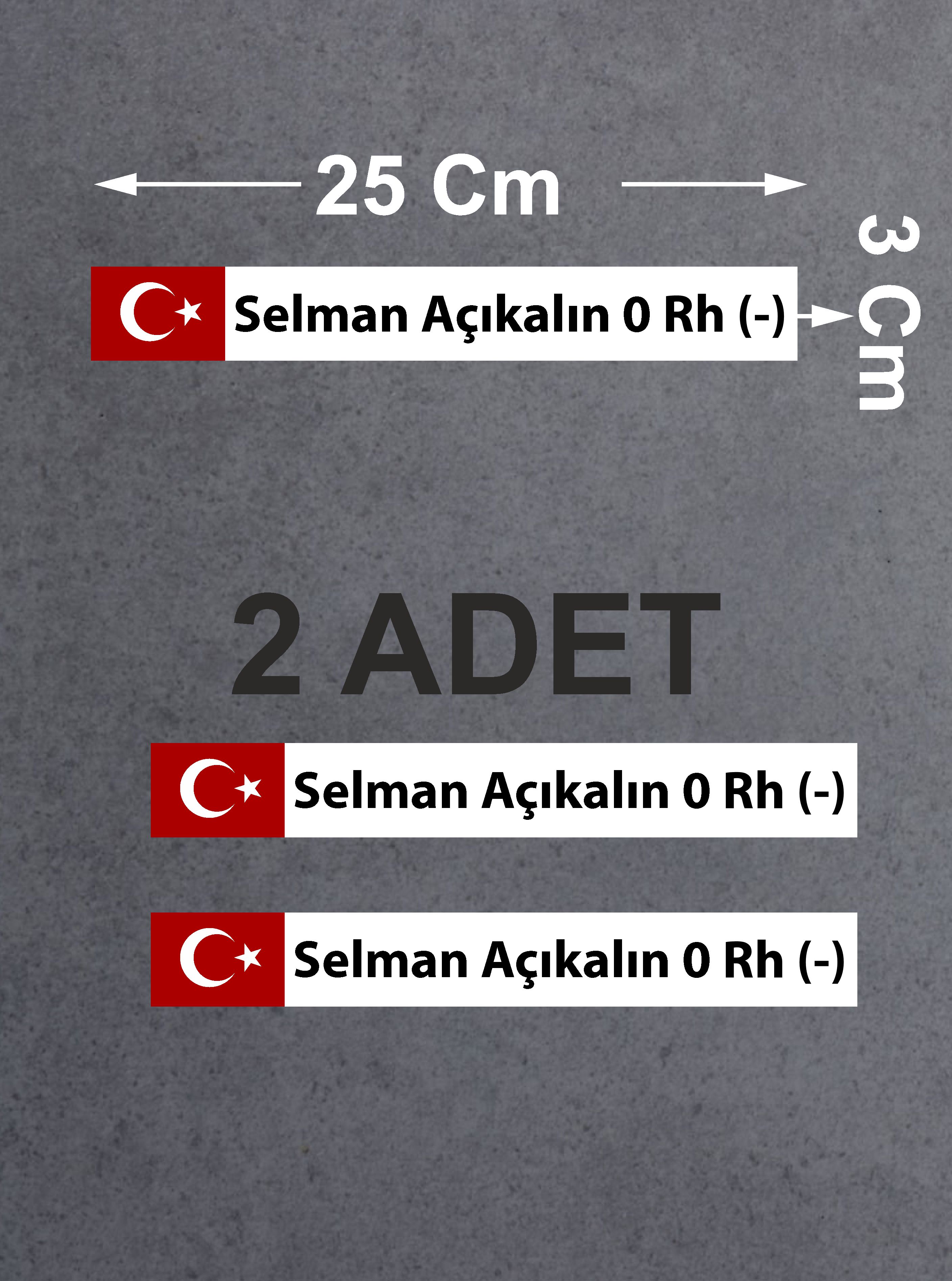 Kan Grubu Sti̇cker, Türk Bayraklı Kan Grubu Sti̇cker, Araba Oto Motosi̇klet Karavan Sti̇cker 02523 12X1,5 Cm 