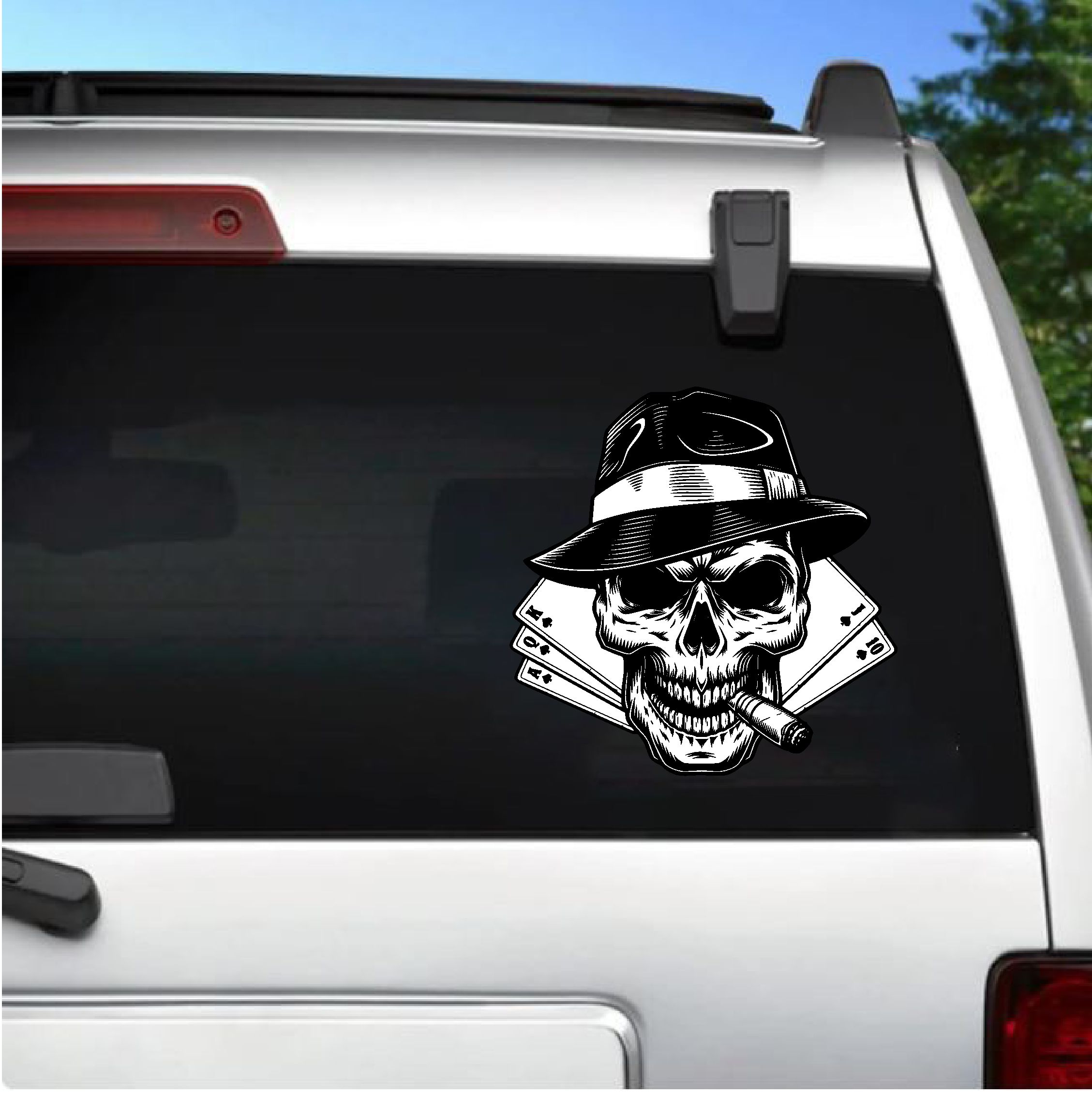 Kurukafa Poker Iskambi̇l Kağıdı Skull Sti̇cker - 00332 10X10 Cm 
