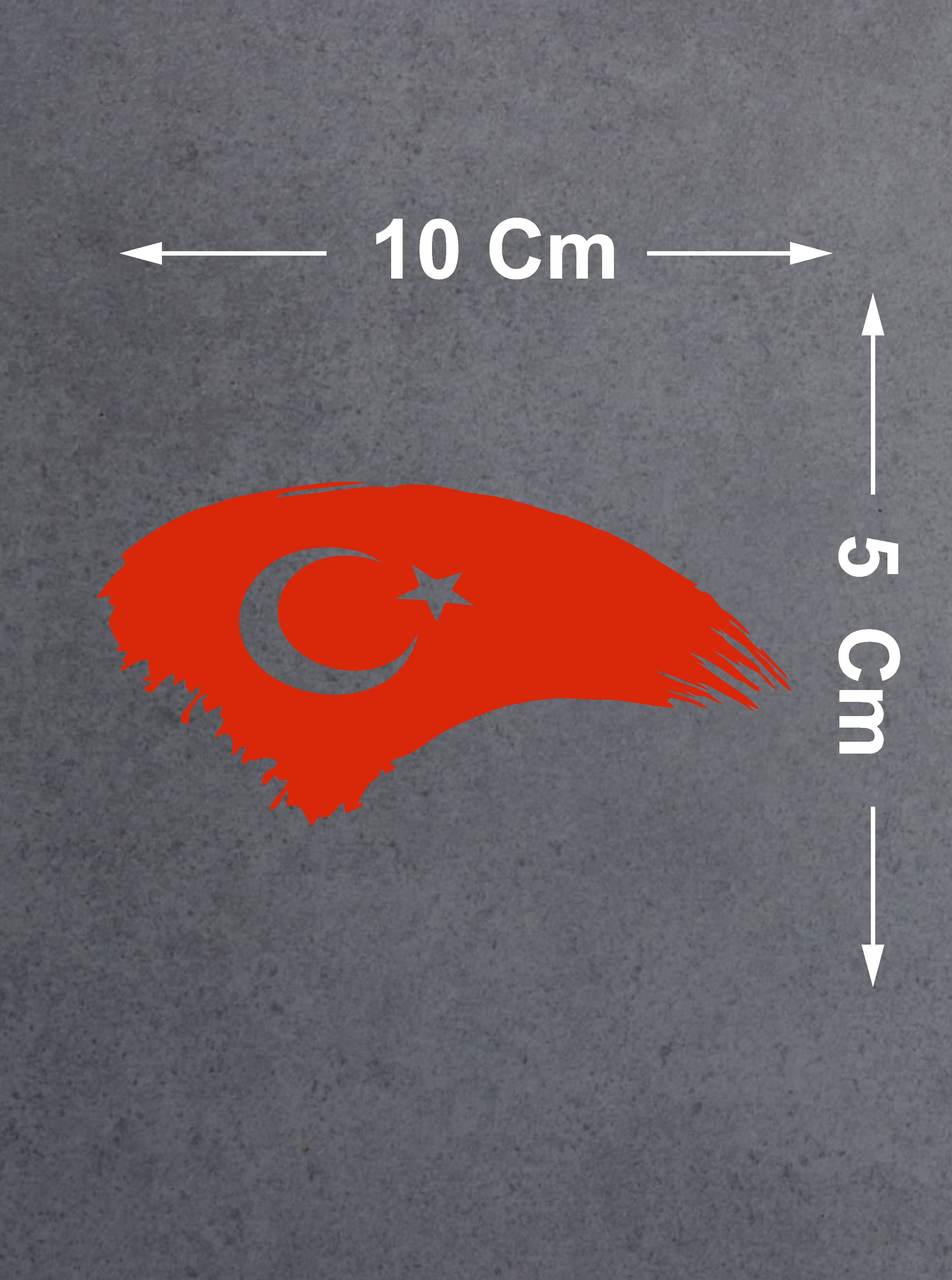 Türk Bayrağı Sti̇cker, Ay Yıldız, Türki̇ye, Araba Oto Motosi̇klet Karavan Sti̇cker 00786 30X15 Cm 