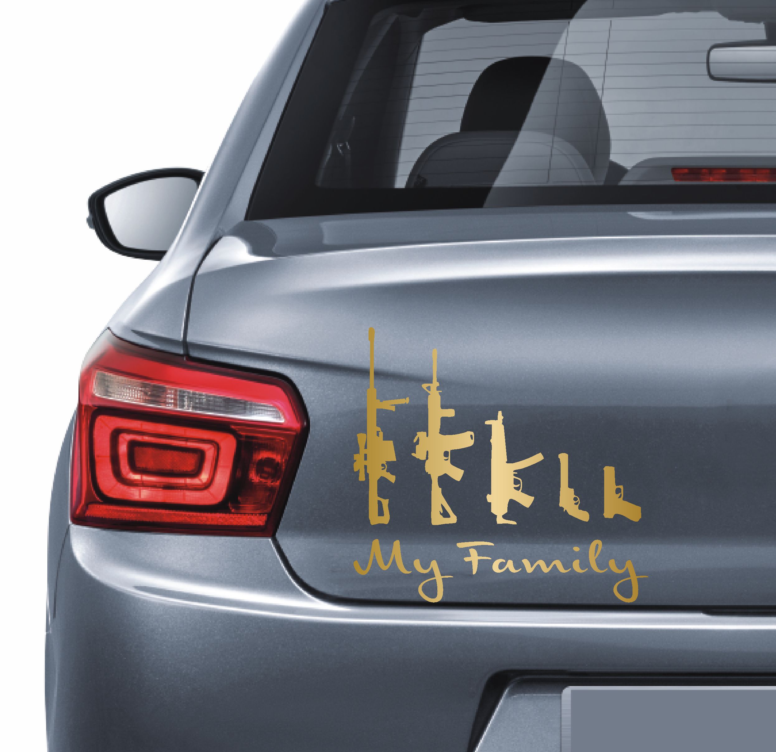Si̇lah Ai̇lesi̇ My Fami̇ly Sti̇cker - Araba Oto Motosi̇klet Karavan Cam Sti̇cker - 00125 15X14 Cm 