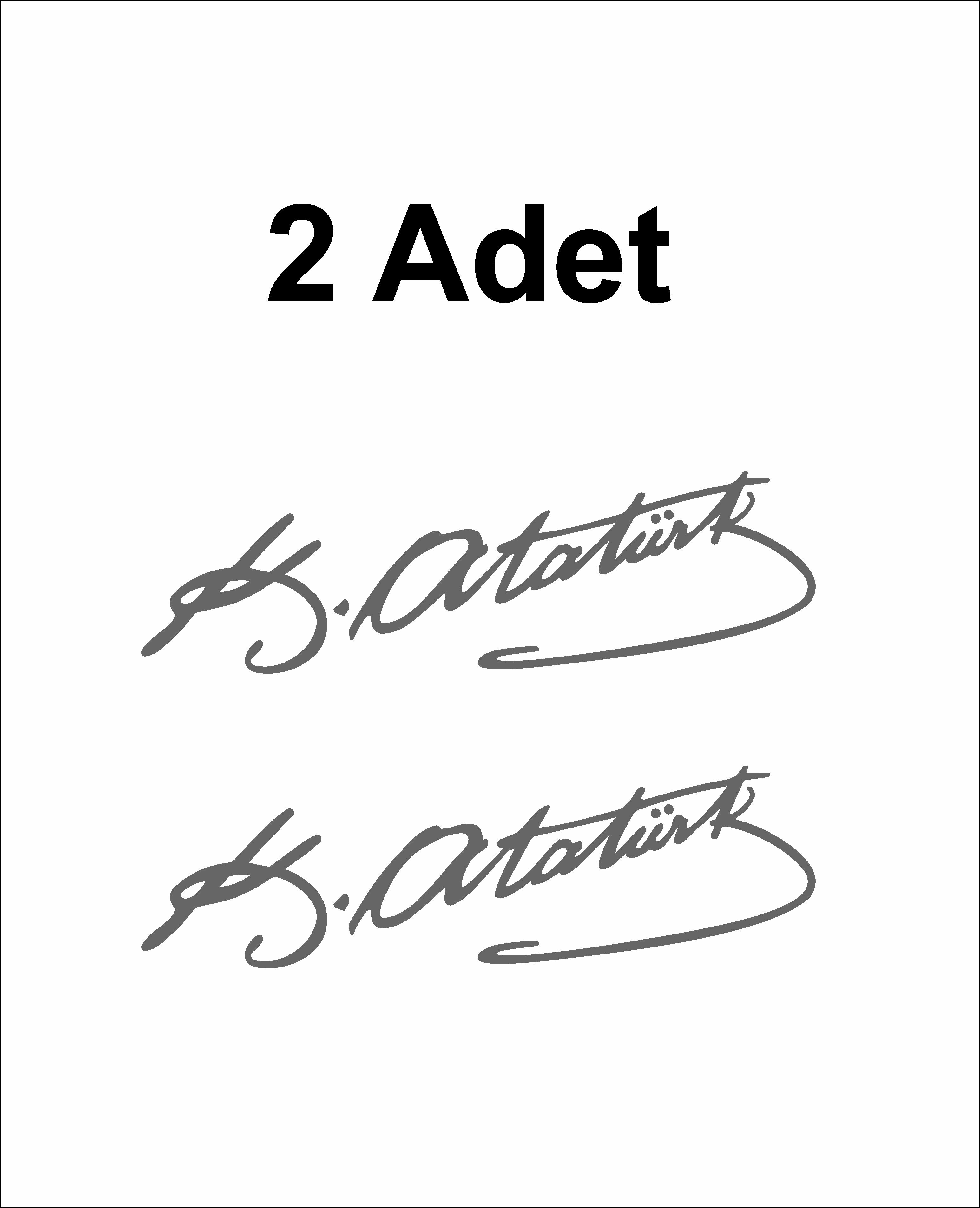 Atatürk Imza Sti̇cker - 2 Adet Mustafa Kemal Atatürk Imza Araba Oto Motosi̇klet Karavan Sti̇cker 00016 50X15 Cm 