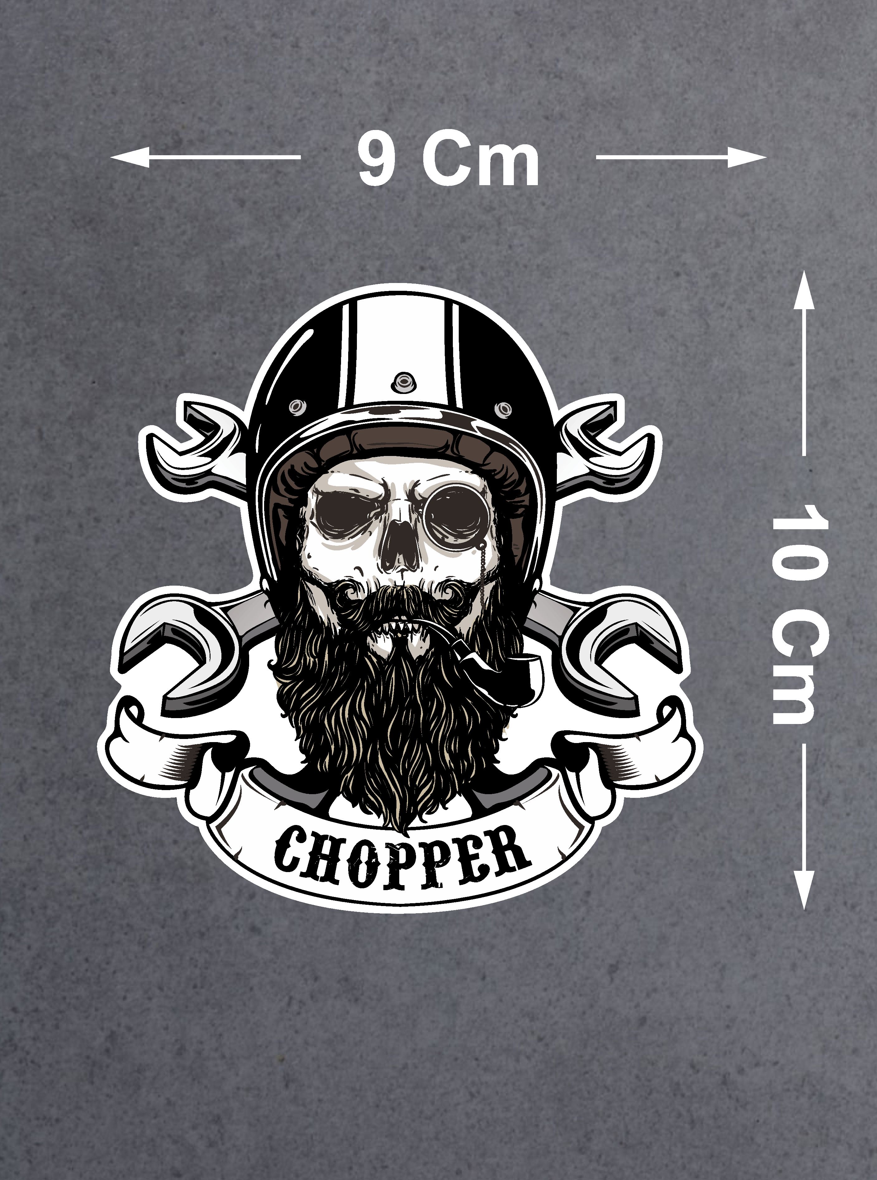 Chopper Kurukafa Sticker - Motosiklet Araba Oto Motor Cam Sticker - 00072 10X9 Cm 