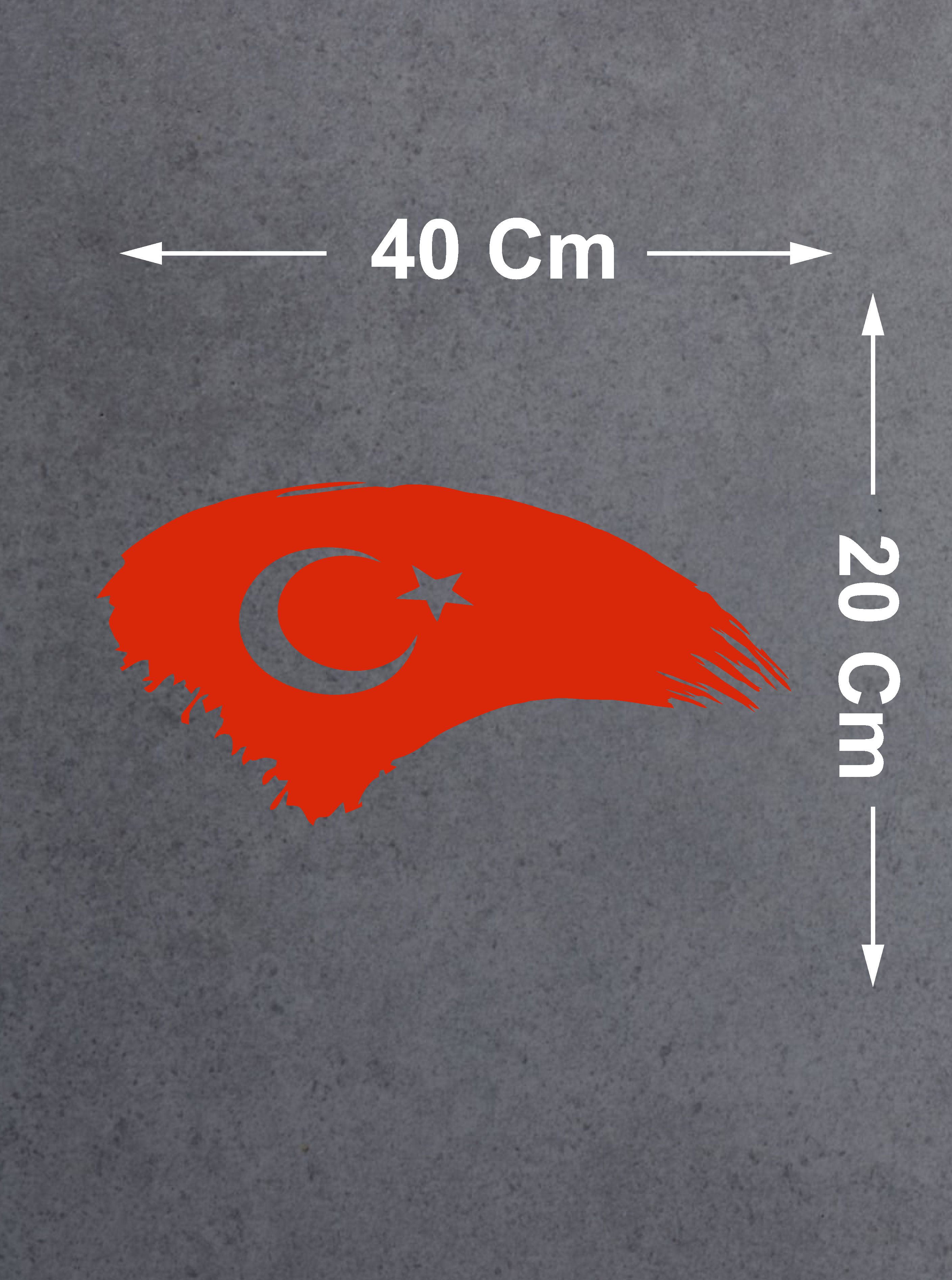 Türk Bayrağı Sti̇cker, Ay Yıldız, Türki̇ye, Araba Oto Motosi̇klet Karavan Sti̇cker 00786 30X15 Cm 