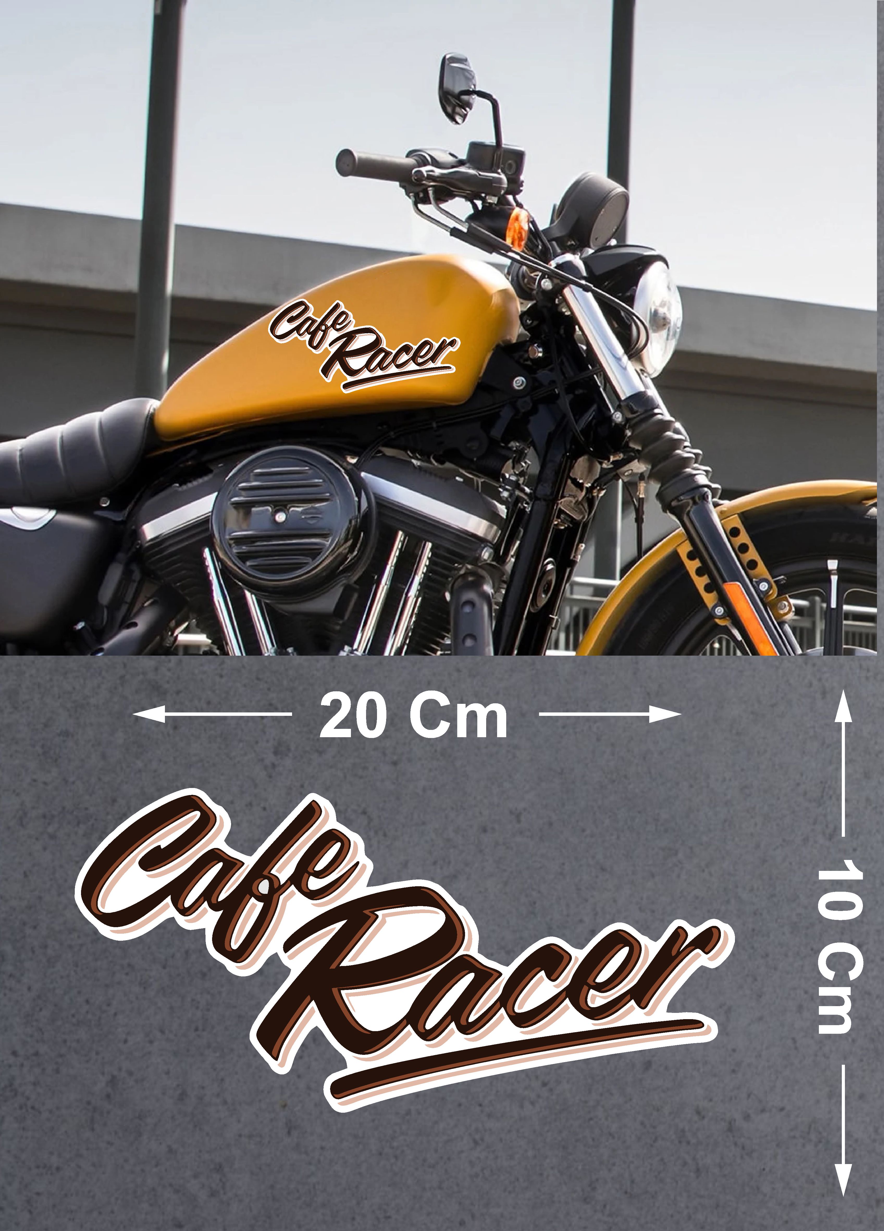 Cafe Racer Sti̇cker - Araba Oto Motosi̇klet Kask Karavan Sti̇cker - 00085 60X29 Cm 