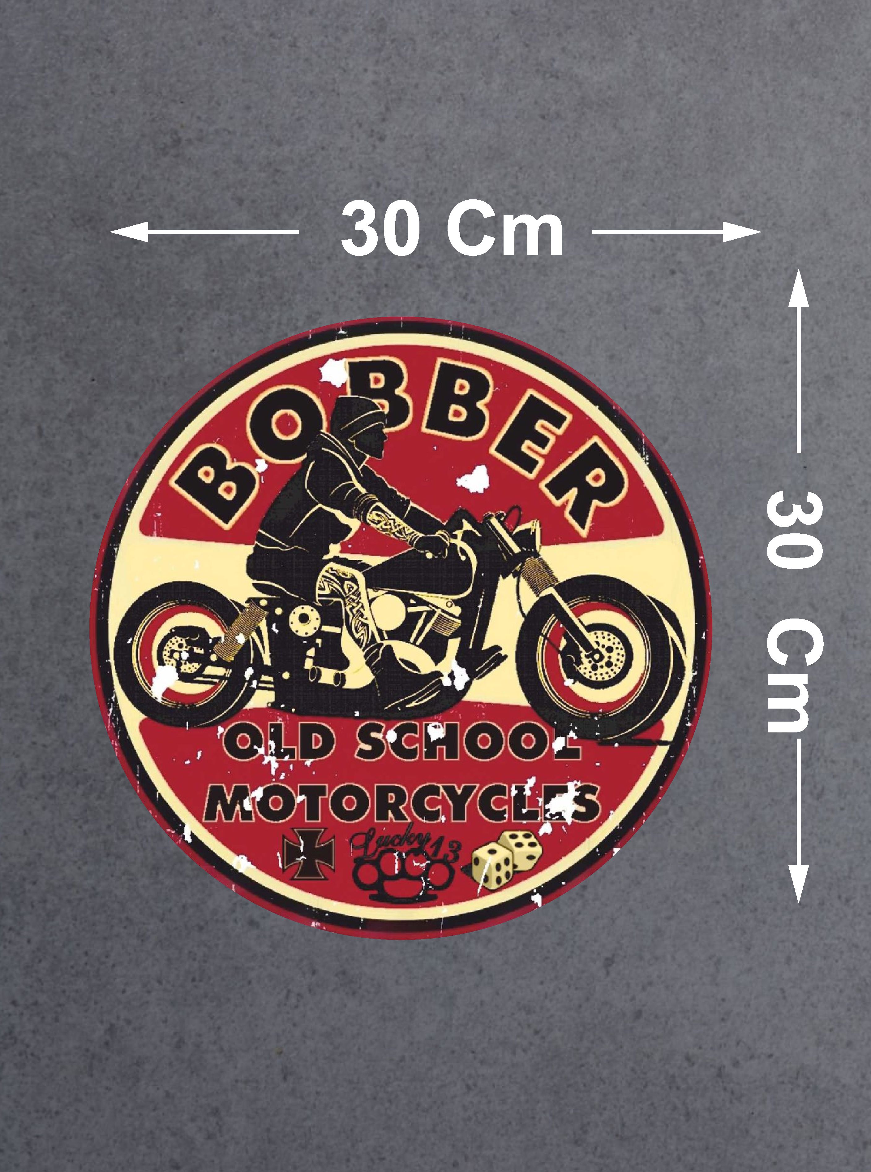 Vi̇ntage Motosi̇klet Sti̇cker - Old School - Araba Oto Motosi̇klet Araç Sti̇cker 02506 8X8 Cm 