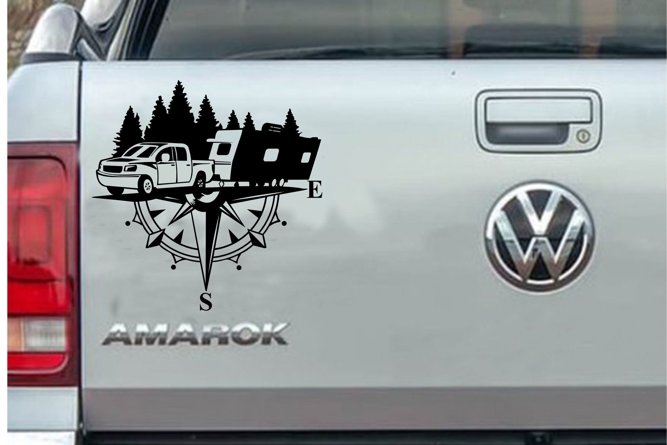 Pusula Ve Karavan Sti̇cker, Kamp Kampçı Doğa, Araba Oto Pi̇ckup Karavan Sti̇cker 02518 40X40 Cm 