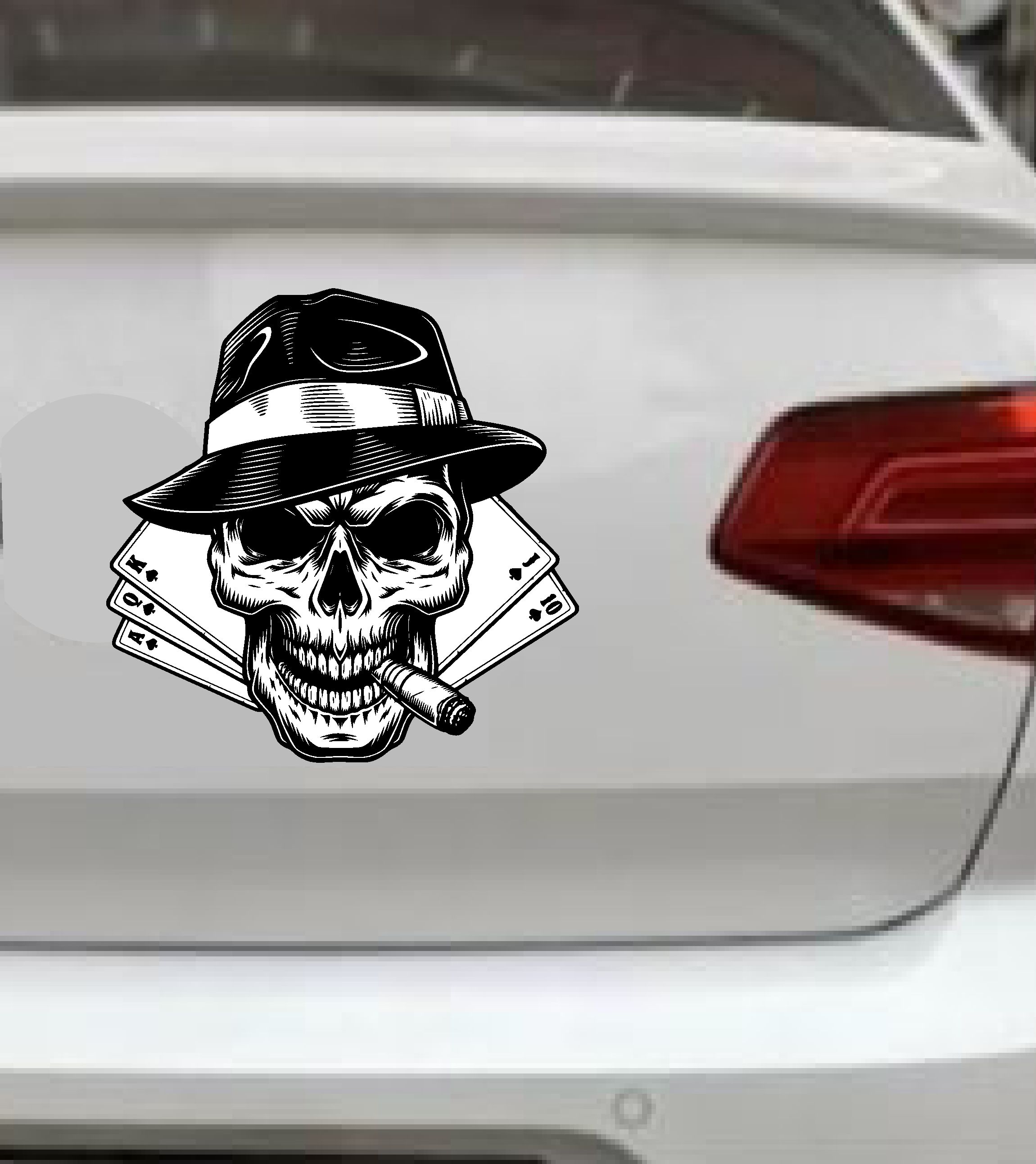 Kurukafa Poker Iskambi̇l Kağıdı Skull Sti̇cker - 00332 10X10 Cm 