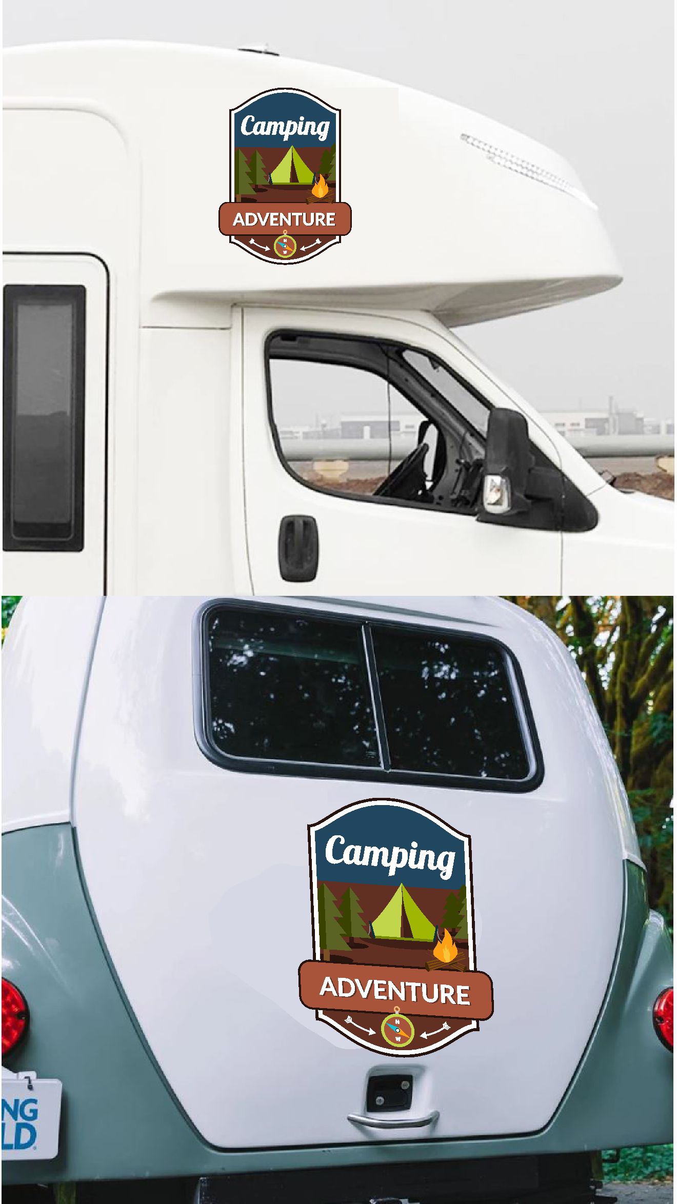Campi̇ng Adventure Sti̇cker - Araba Oto Motosi̇klet Karavan Cam Sti̇cker - 00135 10X7 Cm 