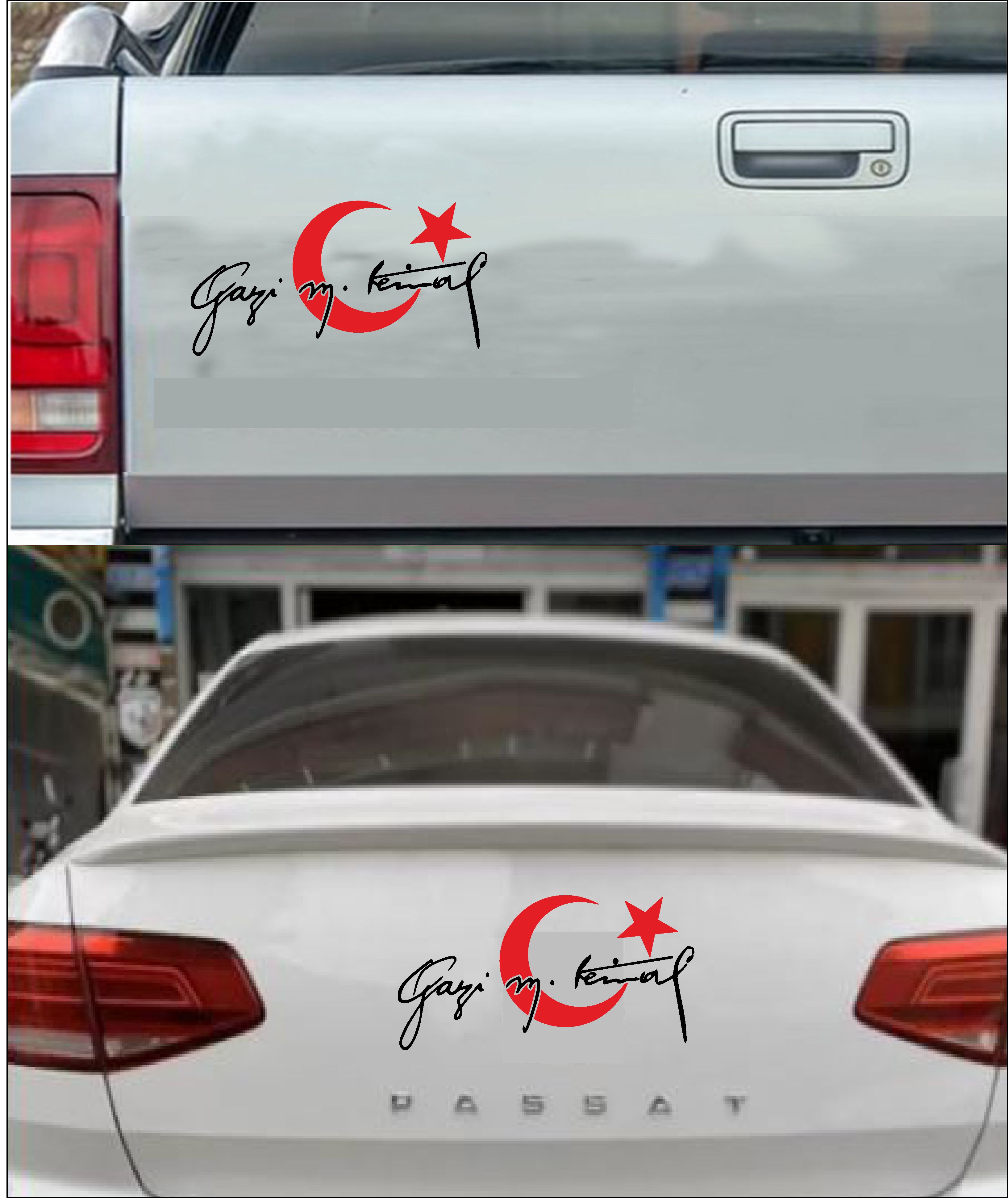 Türk Bayrağı Atatürk Mustafa Kemal Gazi̇ Mustafa Kemal Atatürk İmza Araba Oto Motosi̇klet Karavan Sti̇cker 00006 50X26 Cm 