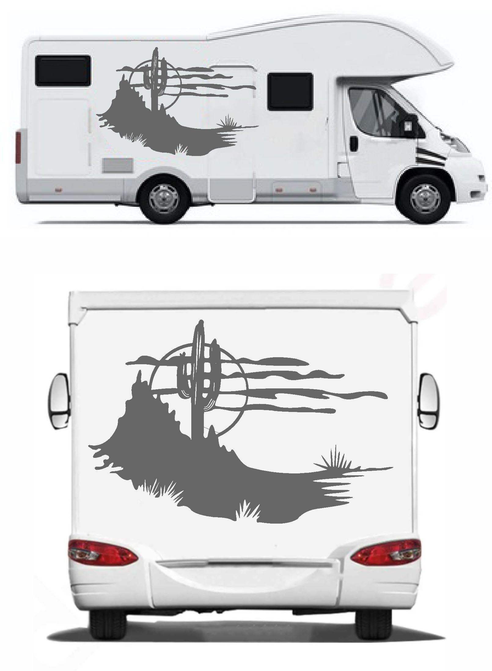 Kaktüs Ve Vahşi̇ Batı Sti̇cker - Araba Oto Motosi̇klet Karavan Cam Sti̇cker - 00126 15X10 Cm 