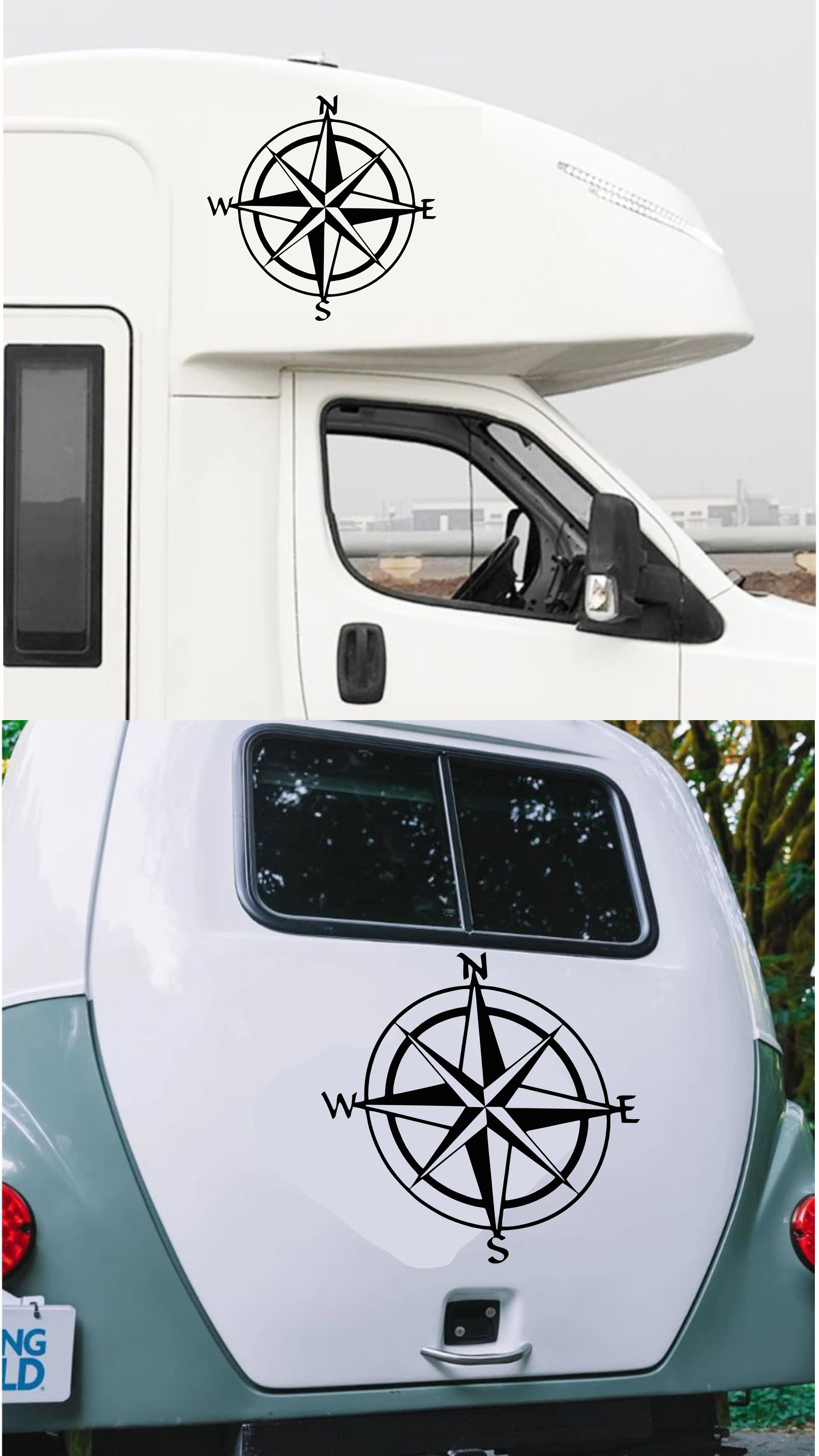Pusula Sti̇cker - Araba Oto Motosi̇klet Karavan Cam Sti̇cker - 00080 12X12 Cm 