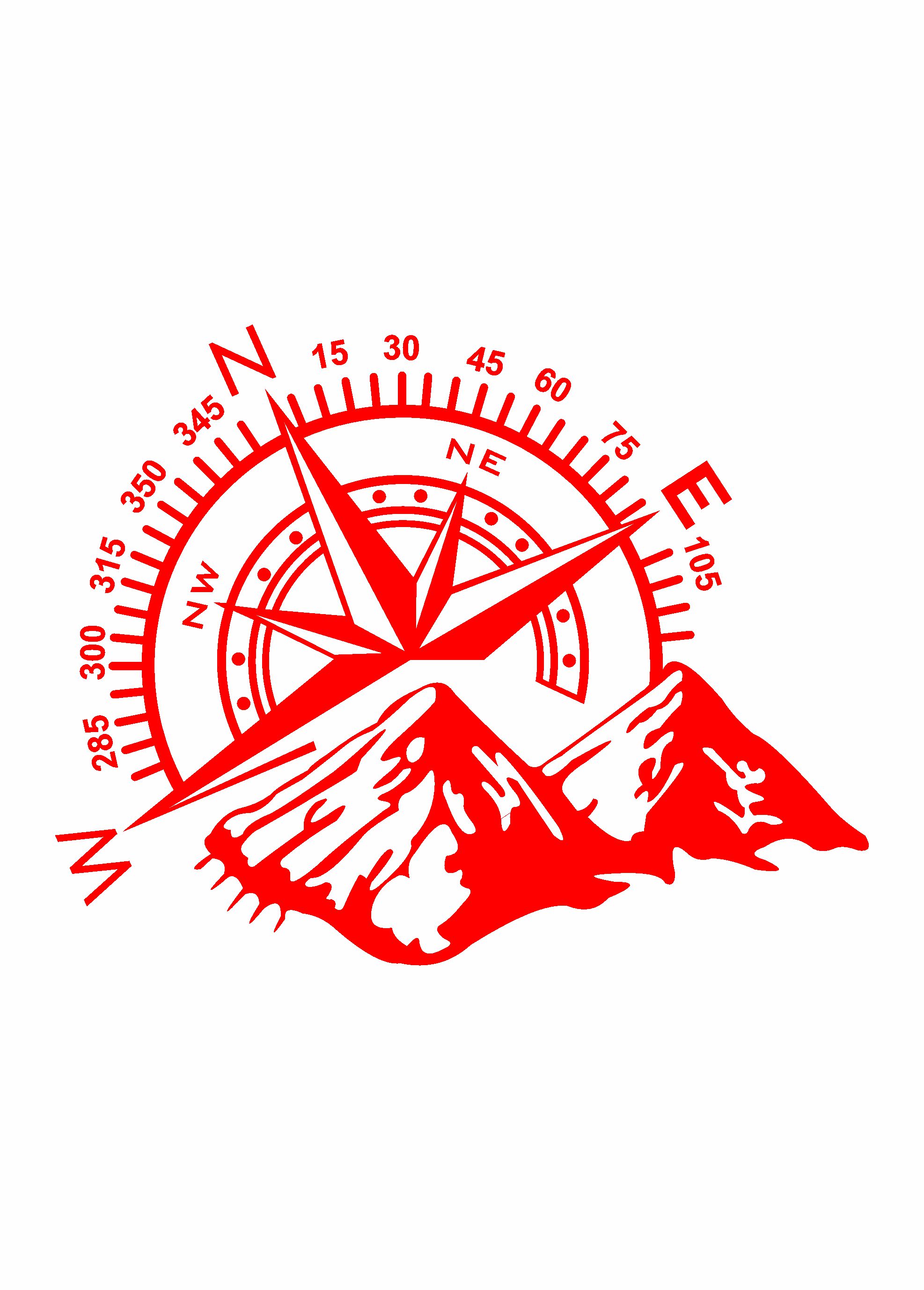 Pusula Ve Dağ Sti̇cker, Off Road Kamp Adventure Kamp Sti̇cker, Araba Oto Karavan Pi̇ckup Sti̇cker 02522 15X12 Cm 