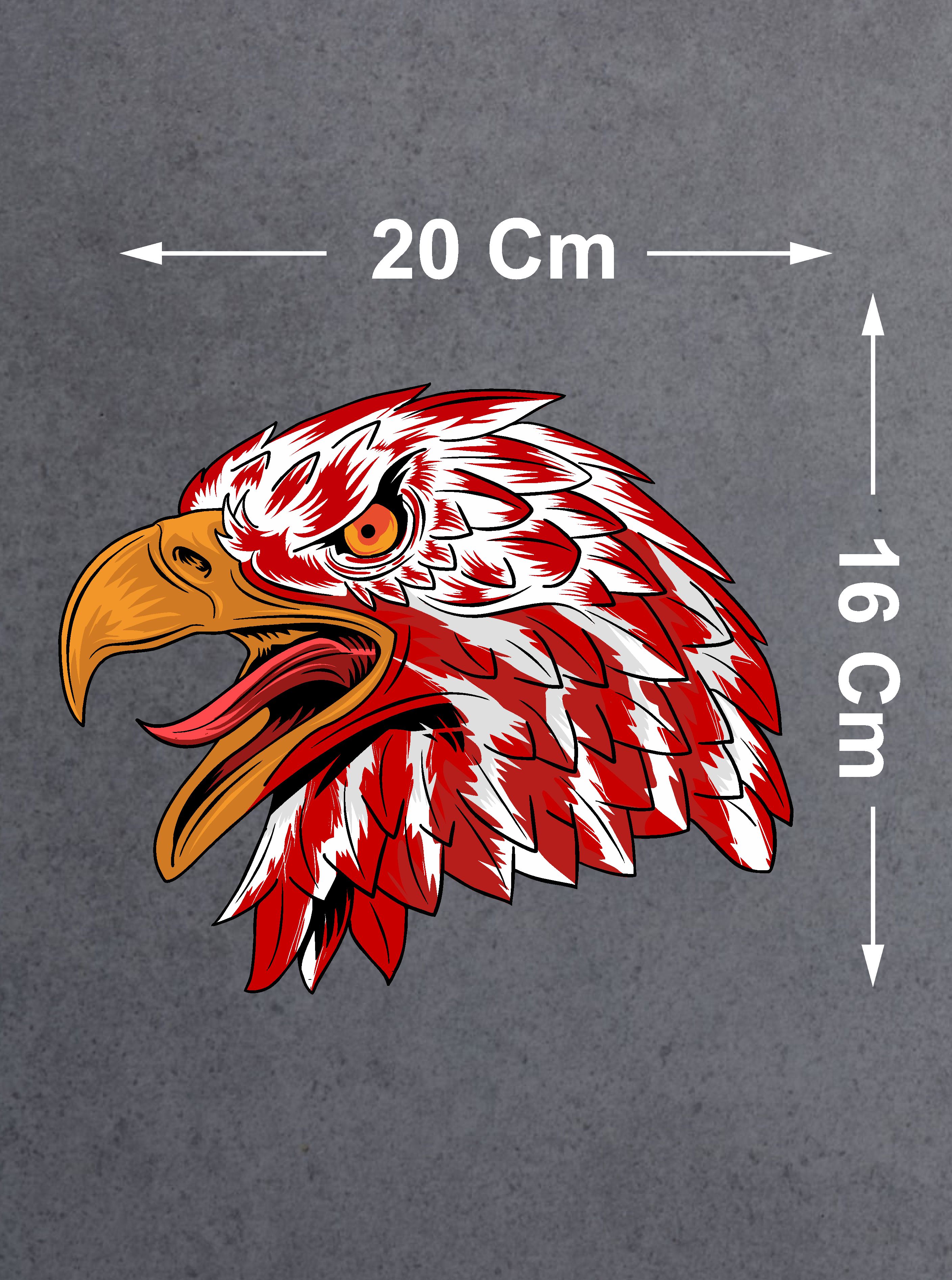 Kırmızı Beyaz Kartal Sti̇cker, Eagle,Araba Oto Motosi̇klet Karavan Sti̇cker 00945 10X8 Cm 