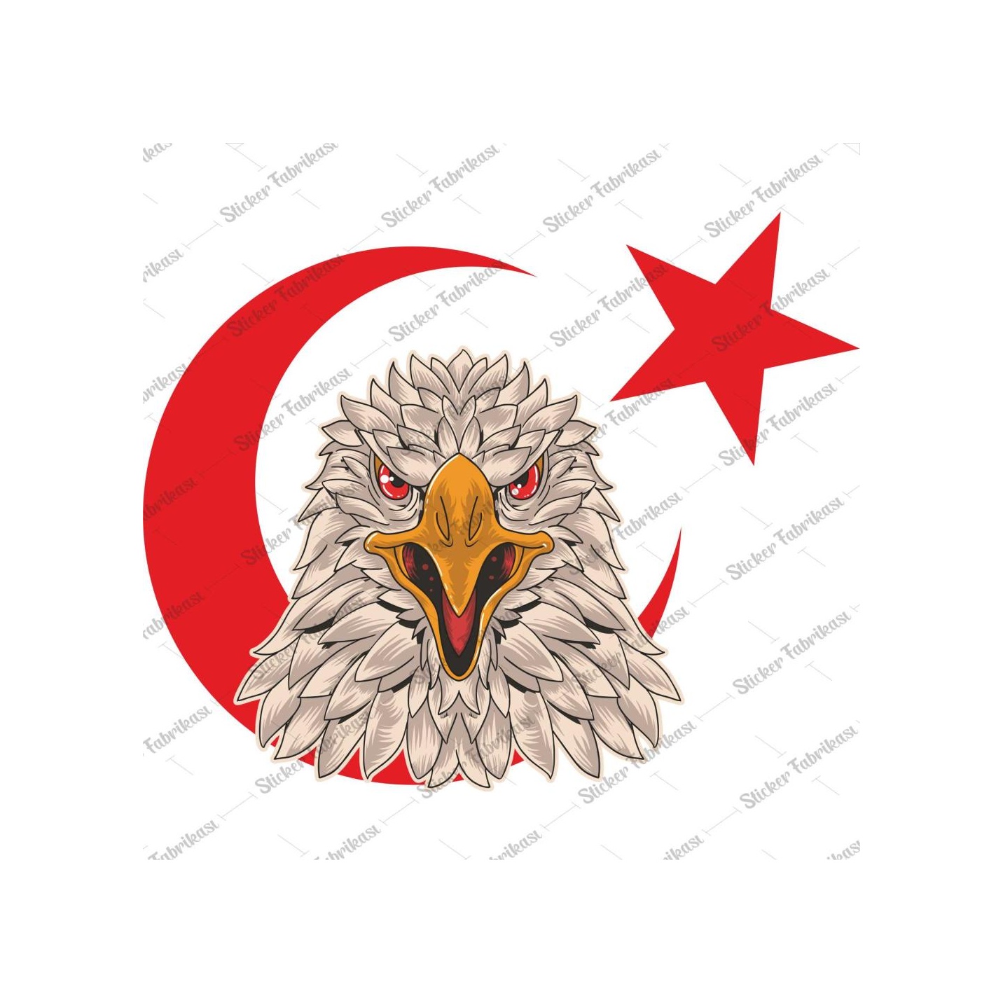 Kartal Türk Bayrağı Ay Yıldız Sti̇cker 00946 15X12