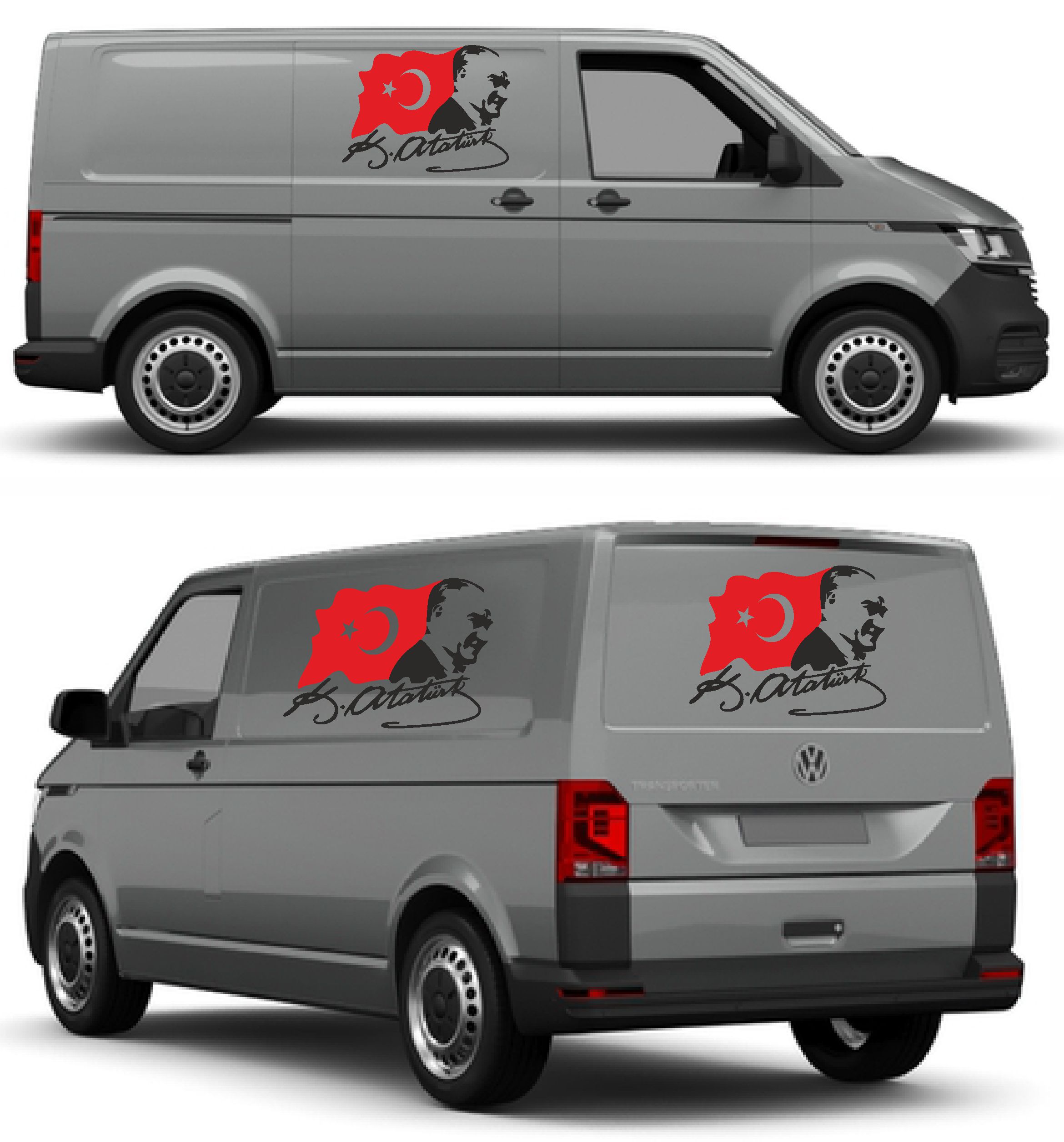 Mustafa Kemal Atatürk Sti̇cker - Türk Bayrağı Sti̇cker - Atatürk İmza Sti̇cker -Gazi̇ Başbuğ Atatürk Si̇lüet Ve Türk Bayrağı Sti̇cker 02511 12X9 Cm 