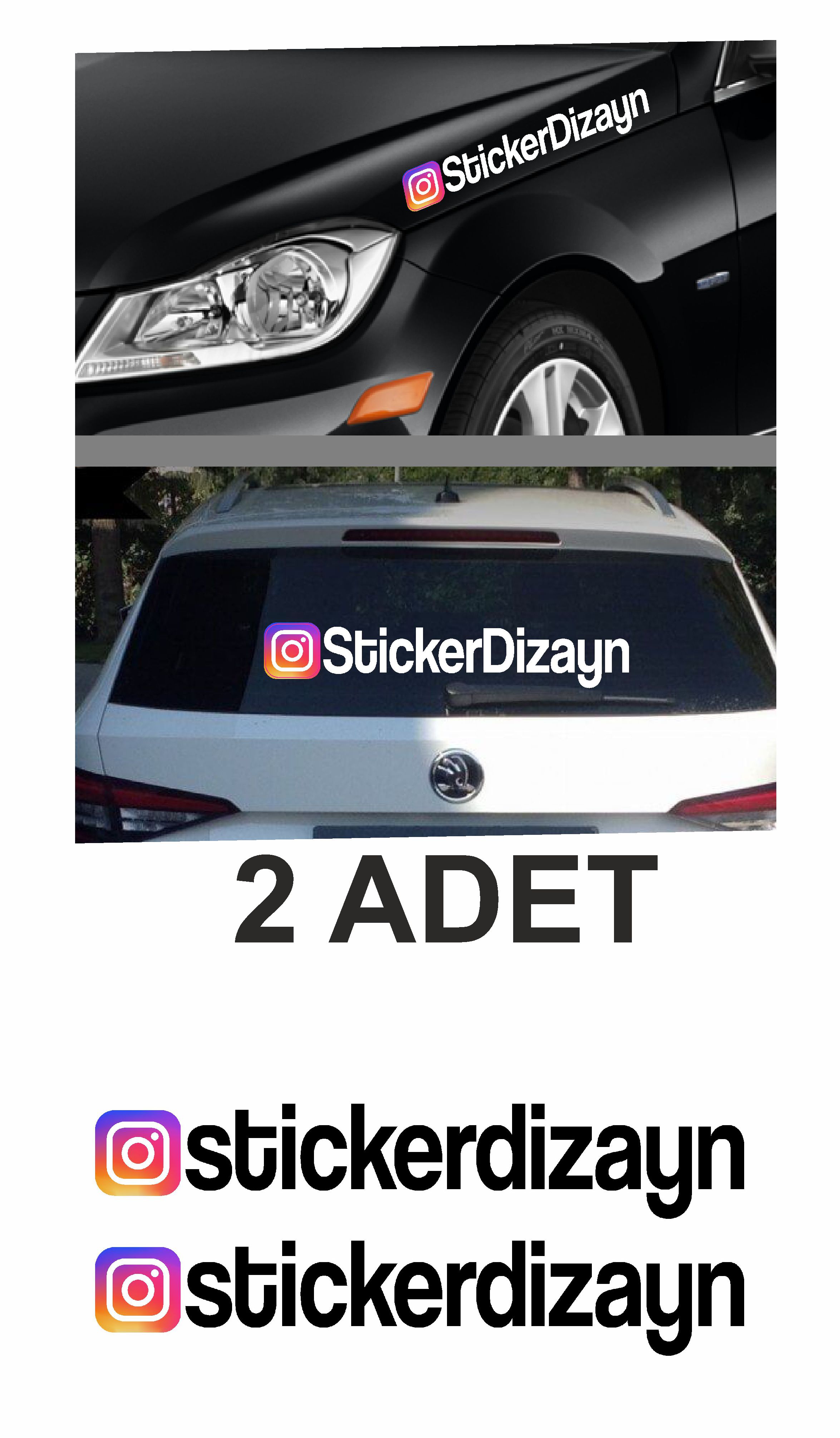 İnstagram Ki̇şi̇ye Özel Sosyal Medya Instagram Araba Oto Motosi̇klet Sti̇cker 00926 50 Cm 