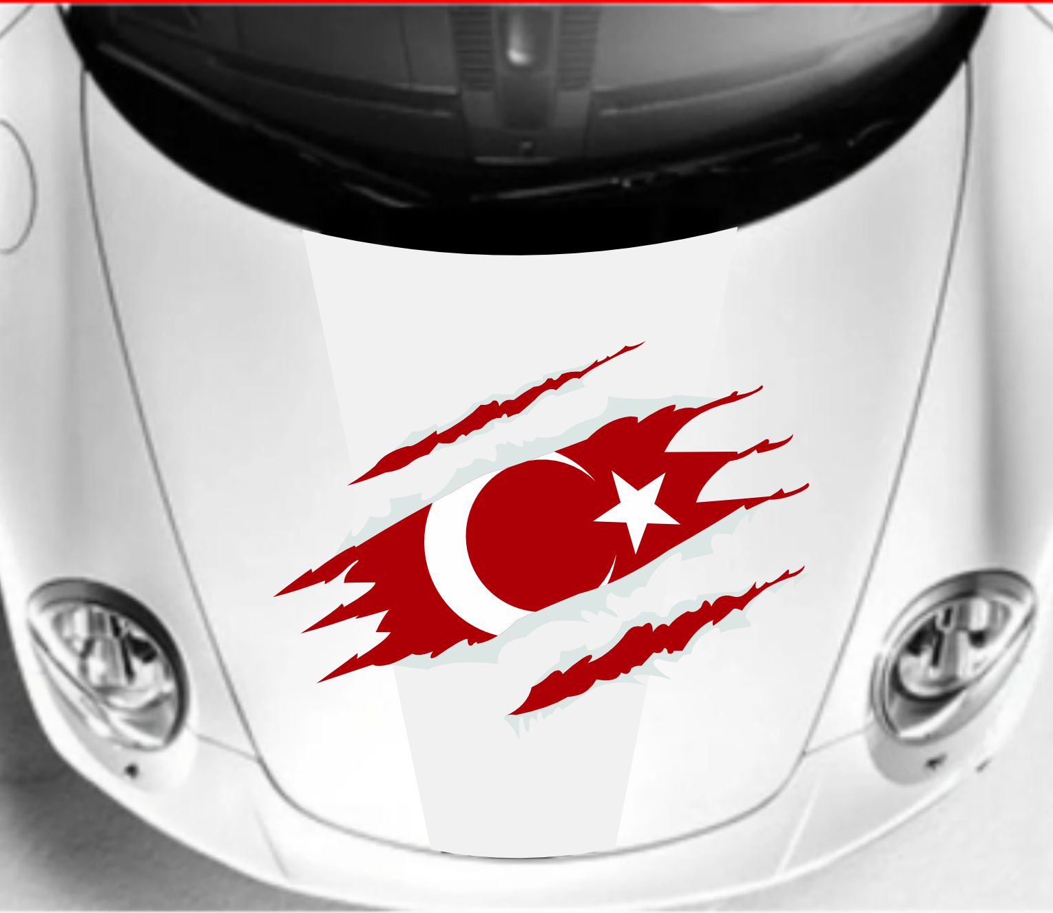 Yırtıklı Paçalı Türk Bayrağı Sti̇cker Araba Oto Motosi̇klet Karavan Sti̇cker 00034 50X37 Cm 