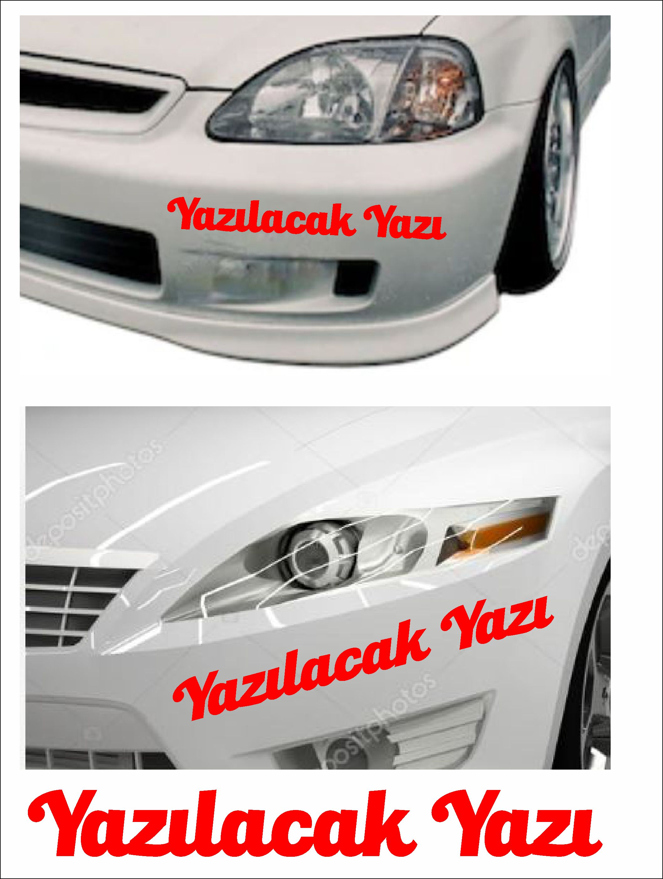 Ki̇şi̇ye Özel Yazı - 2 Adet Isi̇m Soyi̇si̇m Yazı - Araba - Oto - Araç -Motosi̇klet - Karavan Sti̇cker Eti̇ket 00096 60 Cm 